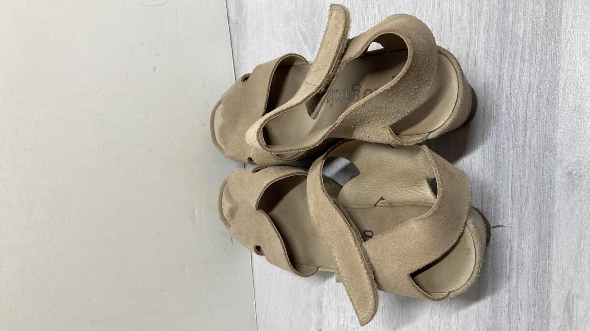 Photo 1 of PEDRO GARCIA BEIGE SUEDE WEDGES SIZE US 9/9.5