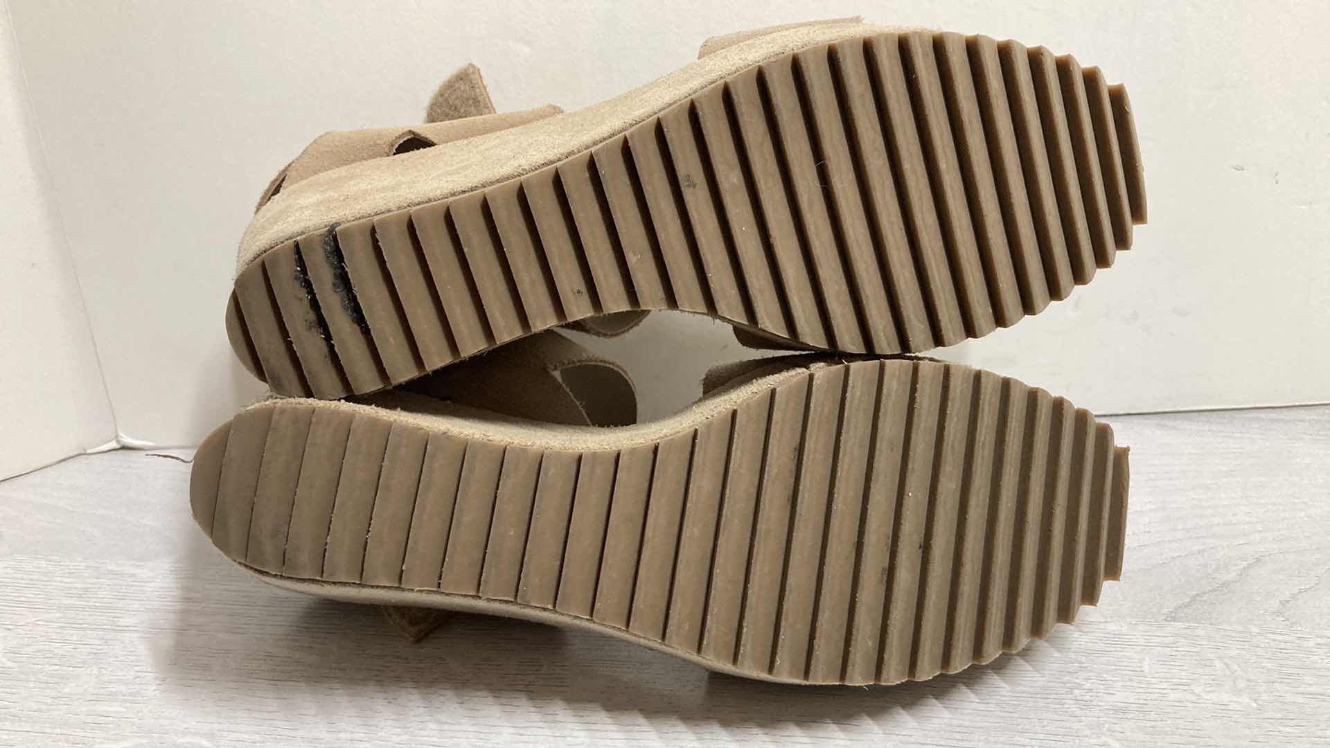 Photo 1 of PEDRO GARCIA BEIGE SUEDE WEDGES SIZE US 9/9.5