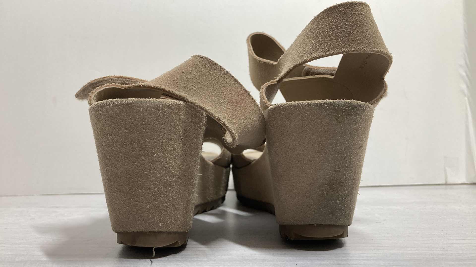 Photo 1 of PEDRO GARCIA BEIGE SUEDE WEDGES SIZE US 9/9.5