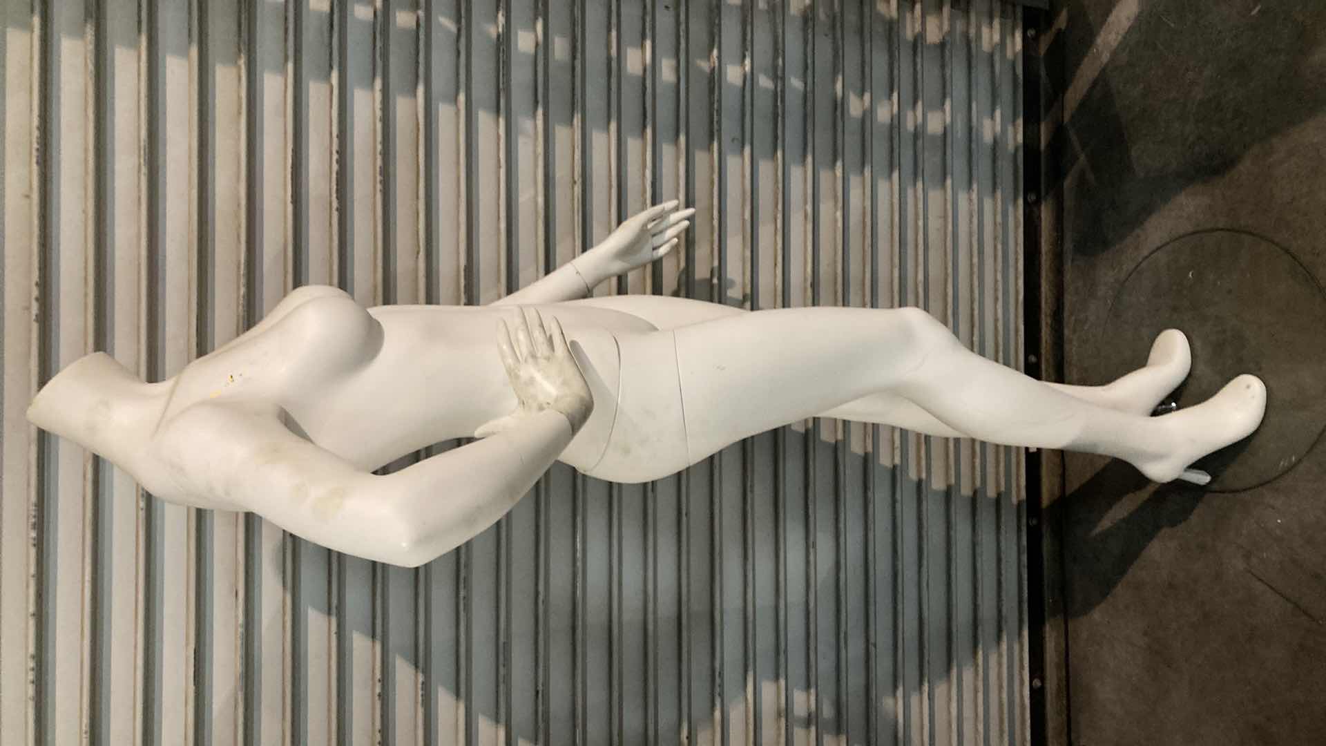 Photo 1 of FEMALE MANNEQUIN LEGS W 16” GLASS BASE 24” X 12” H63”