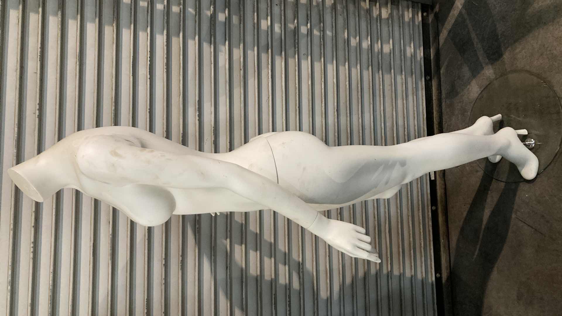 Photo 1 of FEMALE MANNEQUIN LEGS W 16” GLASS BASE 24” X 12” H63”