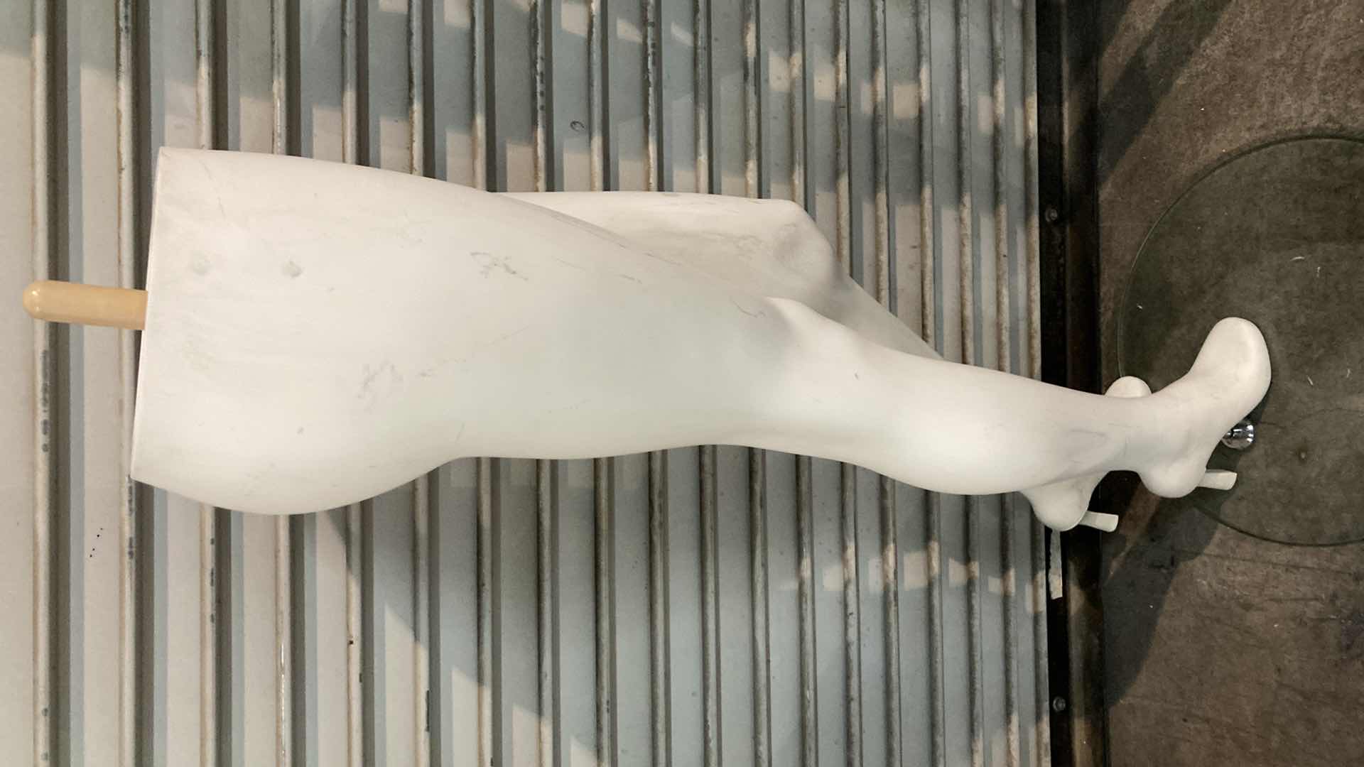 Photo 1 of FEMALE MANNEQUIN LEGS W 16” GLASS BASE 12” X 13” H44”