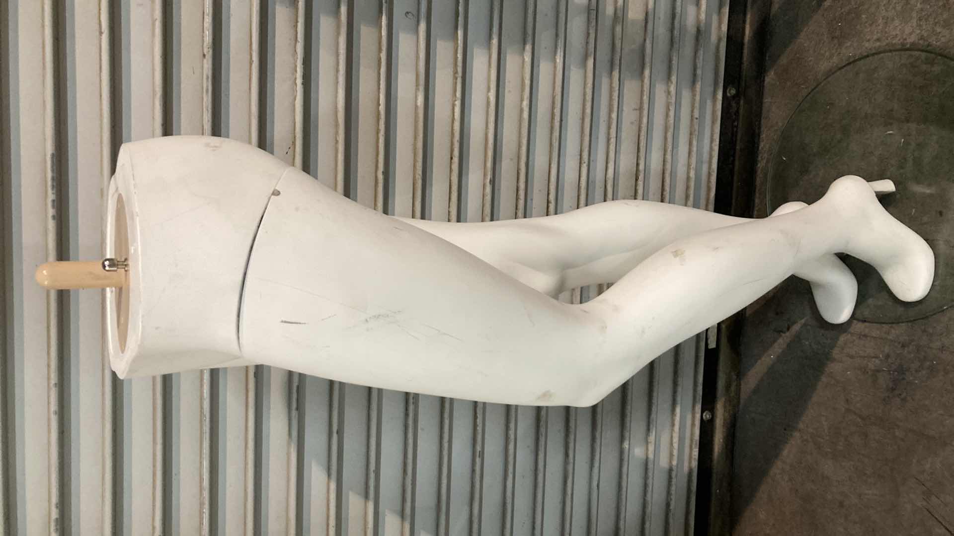 Photo 1 of FEMALE MANNEQUIN LEGS W 16” GLASS BASE 12” X 13” H44”