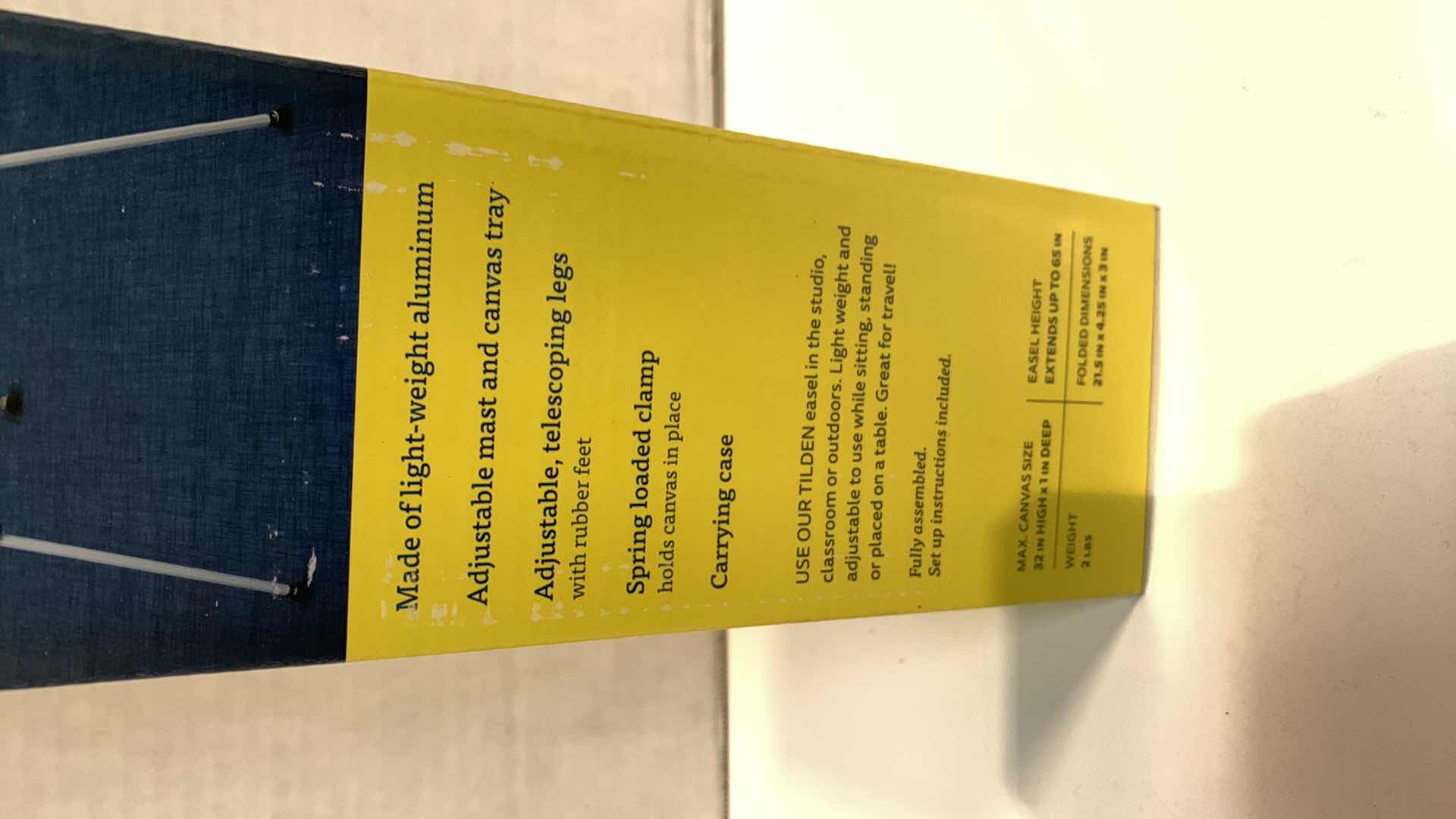 Photo 1 of NEW ART ALTERNATIVES TILDEN ALUMINIUM TRAVEL TRIPOD EASEL WITH CASE 21.75" L x 3.65" H3.6"-65"