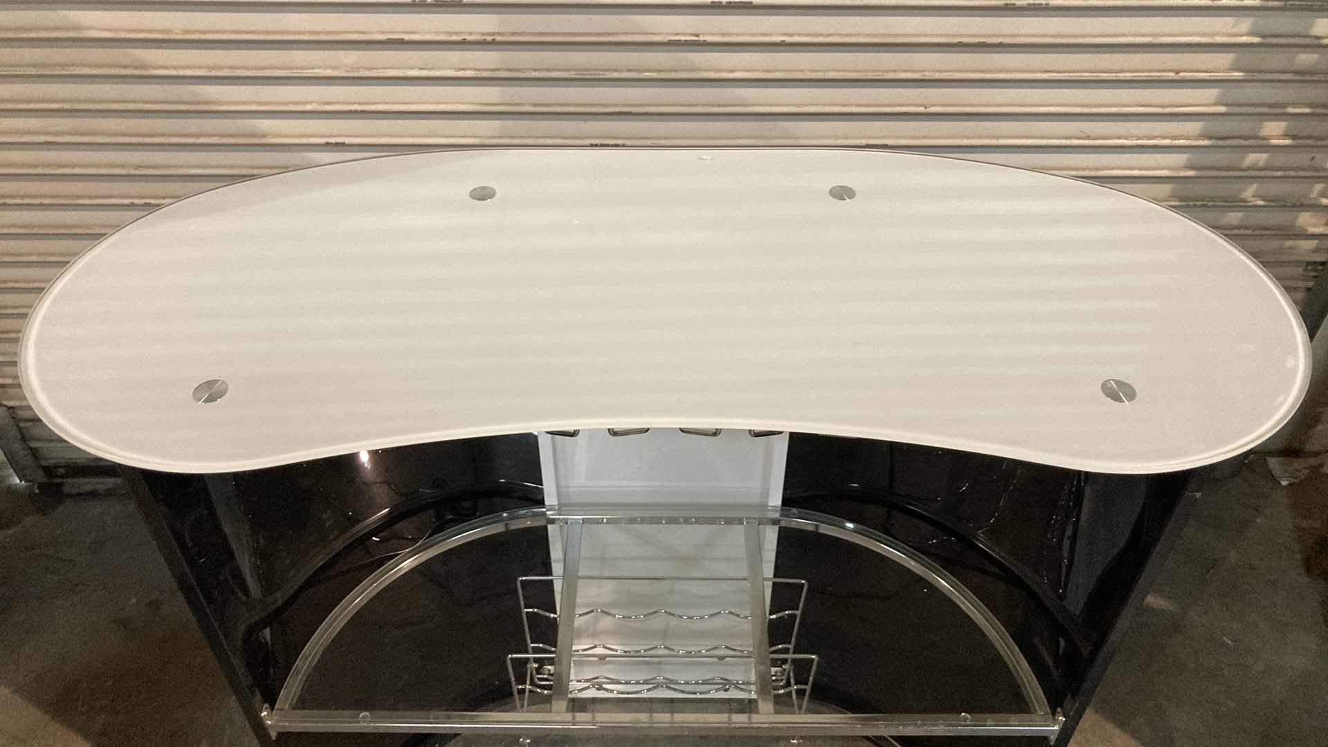 Photo 1 of GLASS & STAINLESS STEEL BAR 47” X 19” H43”