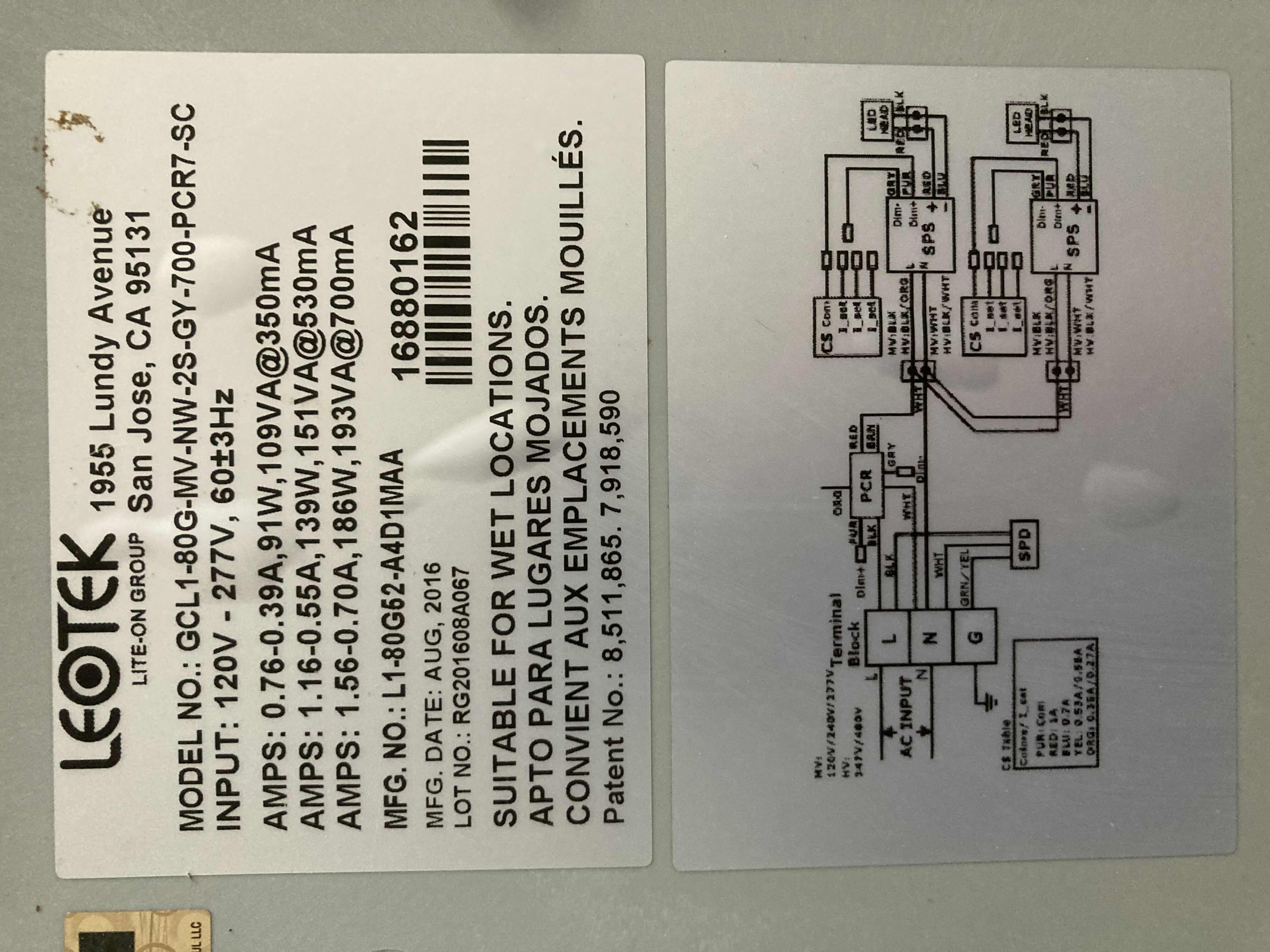 Photo 6 of LEOTEK COMMERCIAL WALL MOUNTED OUTDOOR LED LAMP LIGHT MODEL GCL1-80G-MV-NW-2S-GY-700-PCR7-SC 15” X 48” H25”