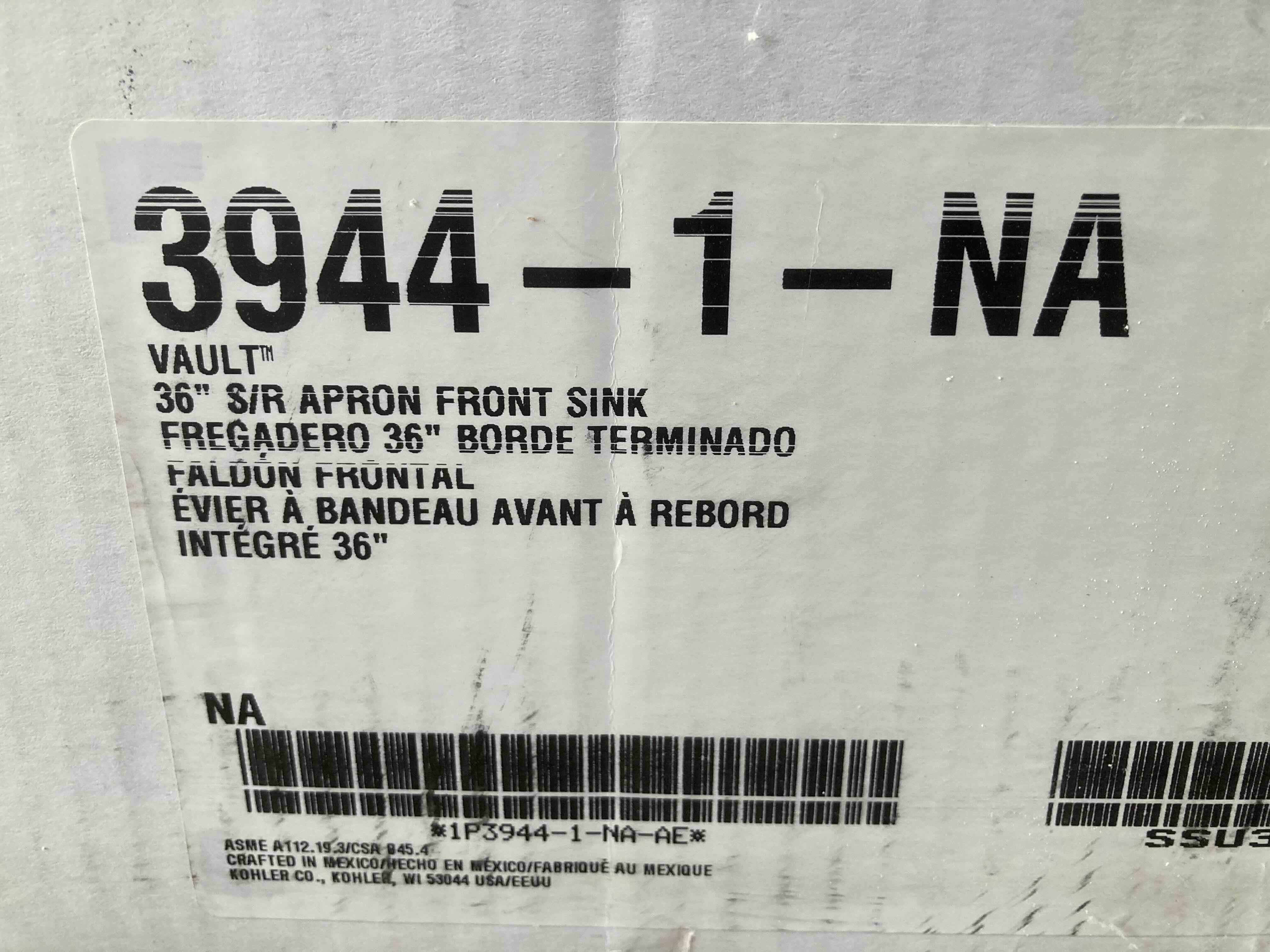 Photo 1 of NEW KOHLER VAULT DOUBLE BASIN APRON FRONT 36” STAINLESS STEEL SINK MODEL 3944-1-NA