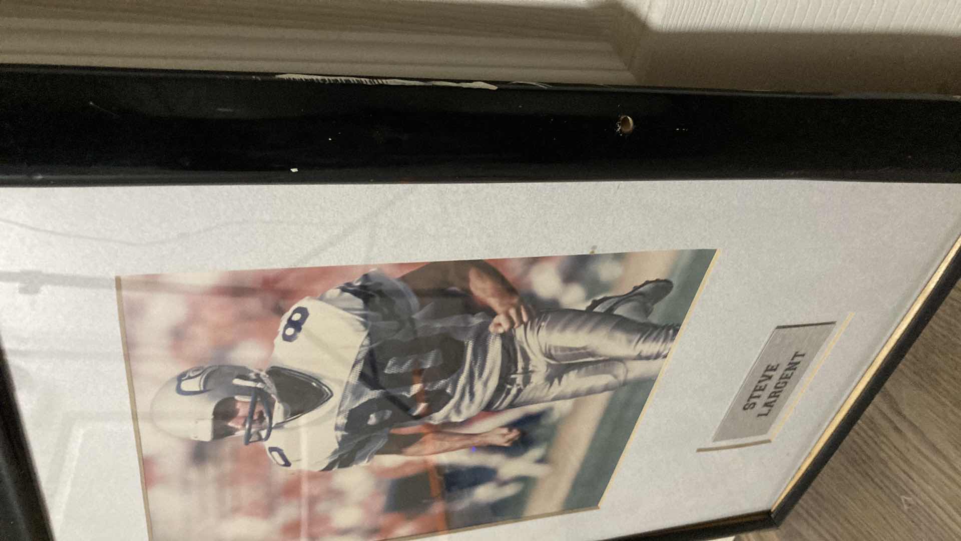 Photo 3 of STEVE LARGENT SEAHAWKS #80 NFL FOOTBALL FRAMED PHOTOGRAPH 13” X 19”