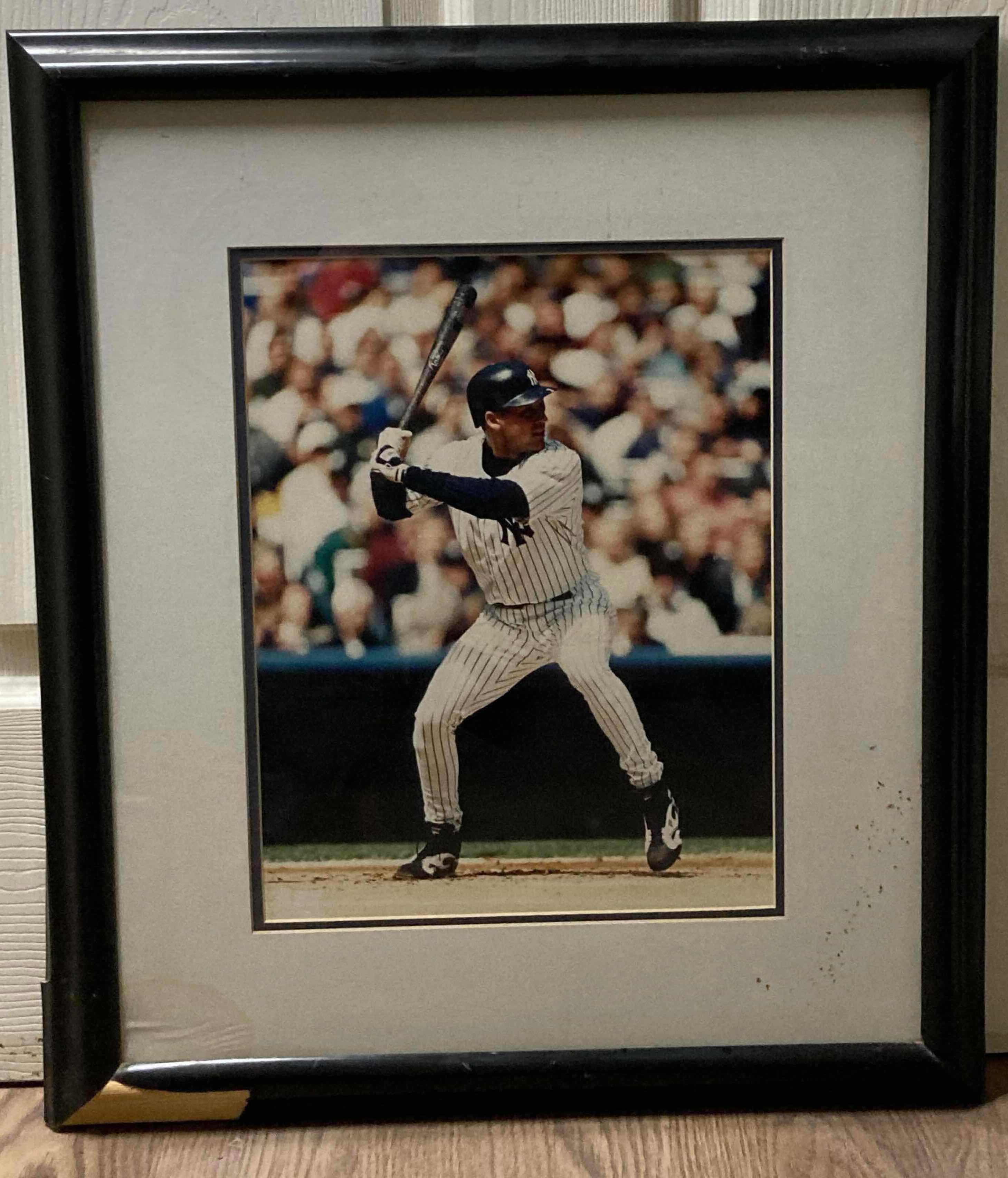 View 1 of DEREK JETER YANKEES MLB BASEBALL FRAMED PHOTOGRAPH 19.25” X 22.75”