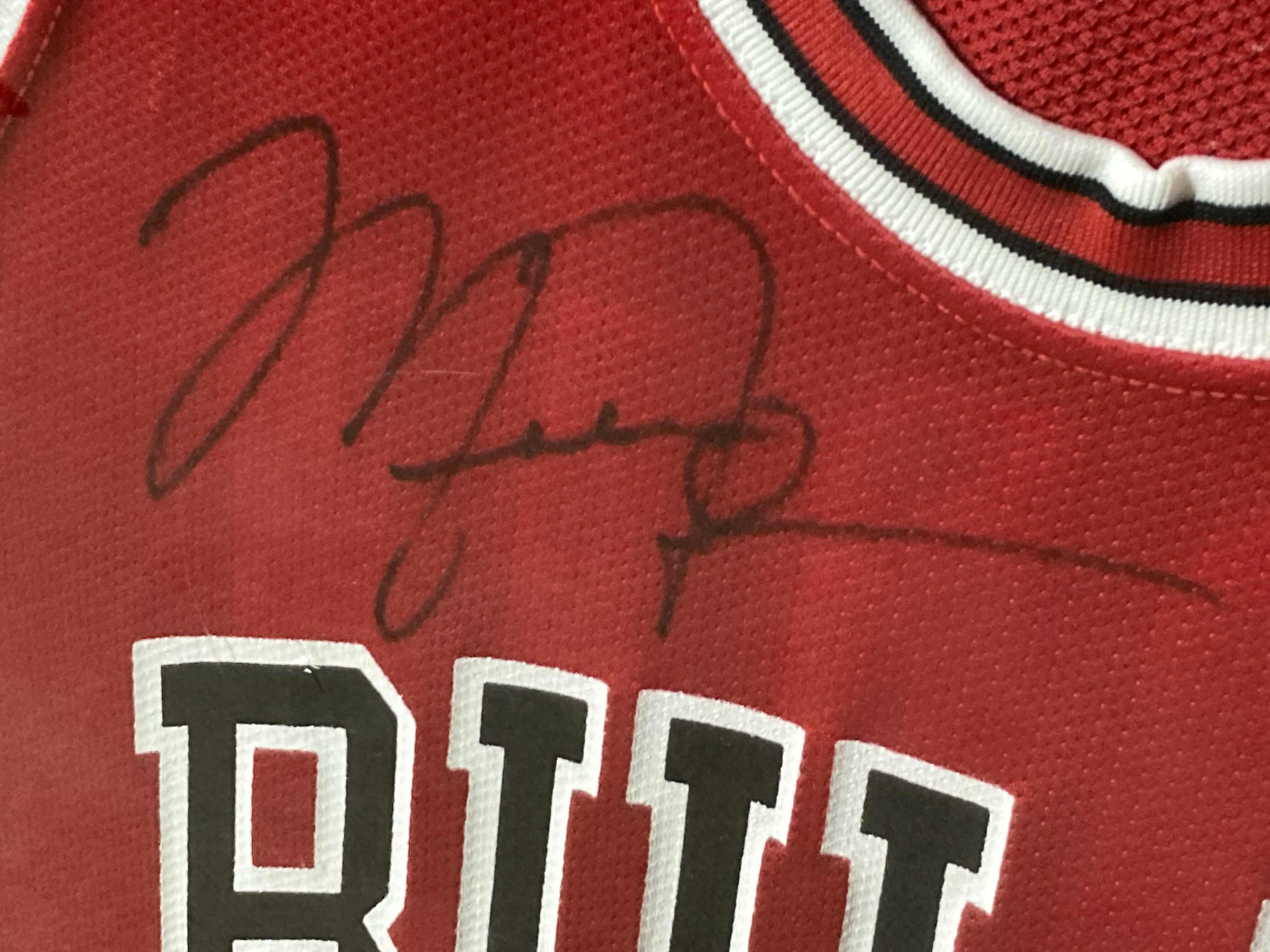 Photo 1 of MICHAEL JORDAN BULLS #23 FRAMED JERSEY AUTOGRAPHED BY MICHAEL JORDAN 35.5” X 43.5”