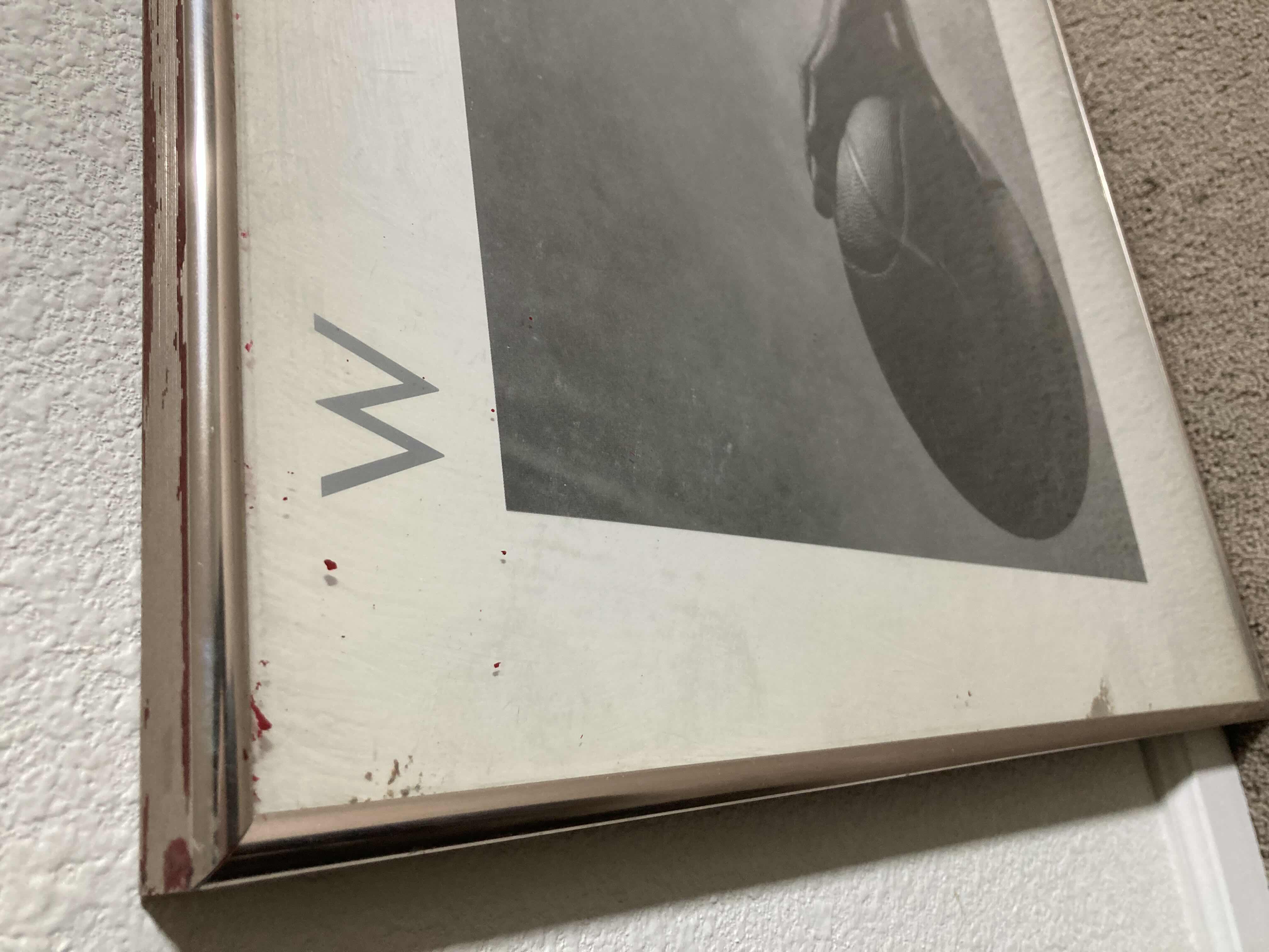 Photo 4 of MICHAEL JORDAN NIKE WINGS FRAMED POSTER AUTOGRAPHED BY MICHAEL JORDAN NO COA 73” X 21.5”