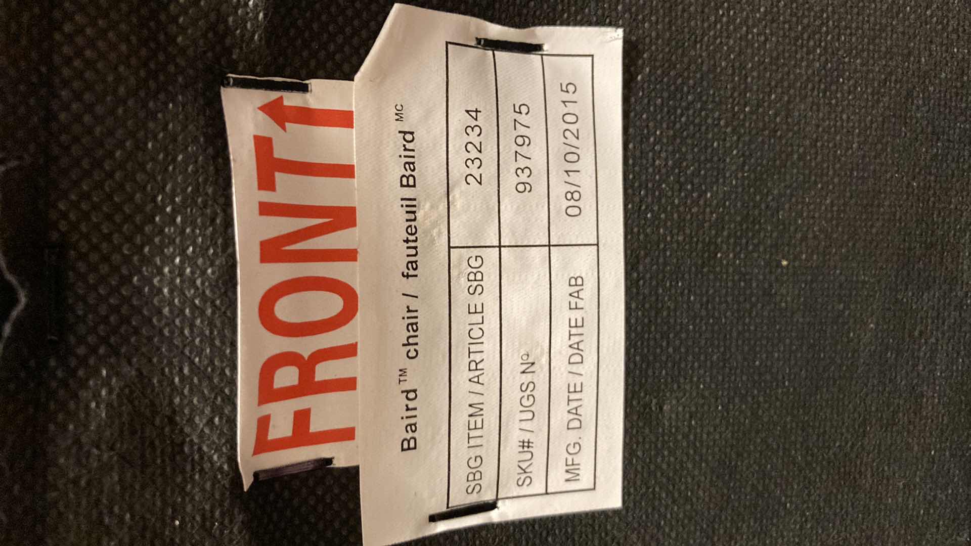 Photo 1 of BRAIRD ERGONOMIC BONDED LEATHER SWIVEL ROLLING OFFICE CHAIR 27.8” X 31.1” H43.9-50”