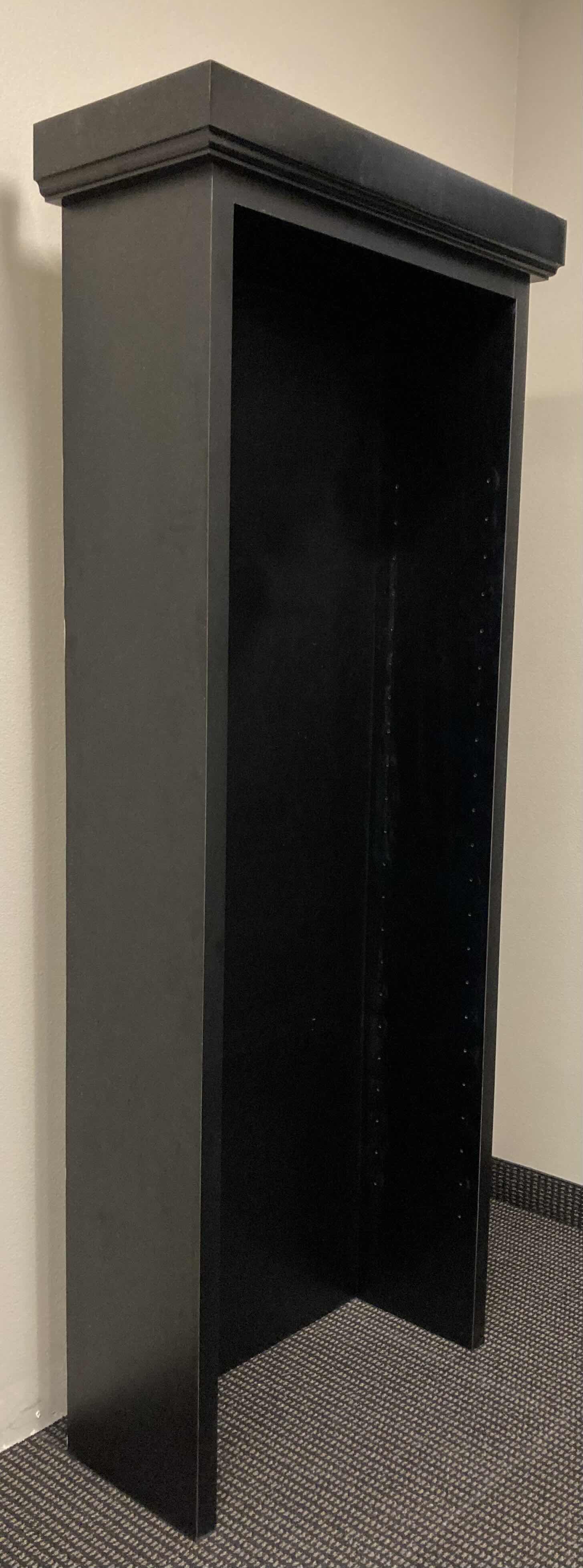 Photo 1 of CUSTOM MADE LEATHER WRAPPED FINISH BOTTOMLESS 3 SHELF BOOKCASE 33” X 12” H80”