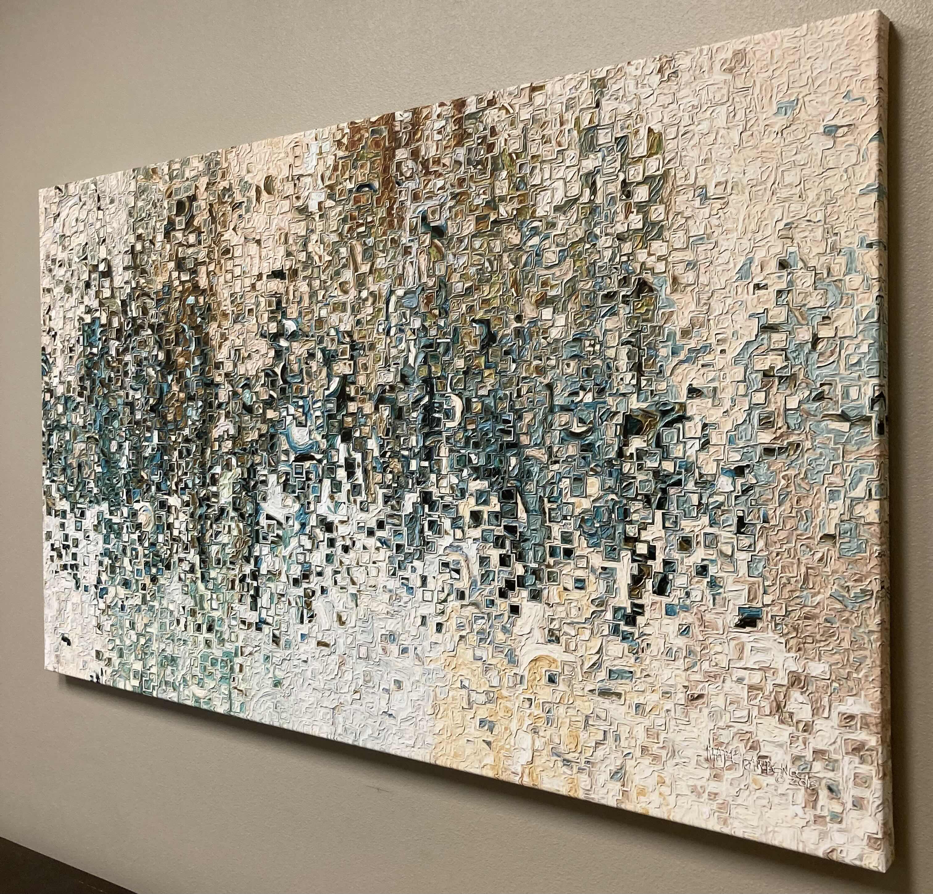 Photo 1 of PIXELATED SHIMMER CANVAS ARTWORK BY MARK LAWERENCE 2013 60” X 36”