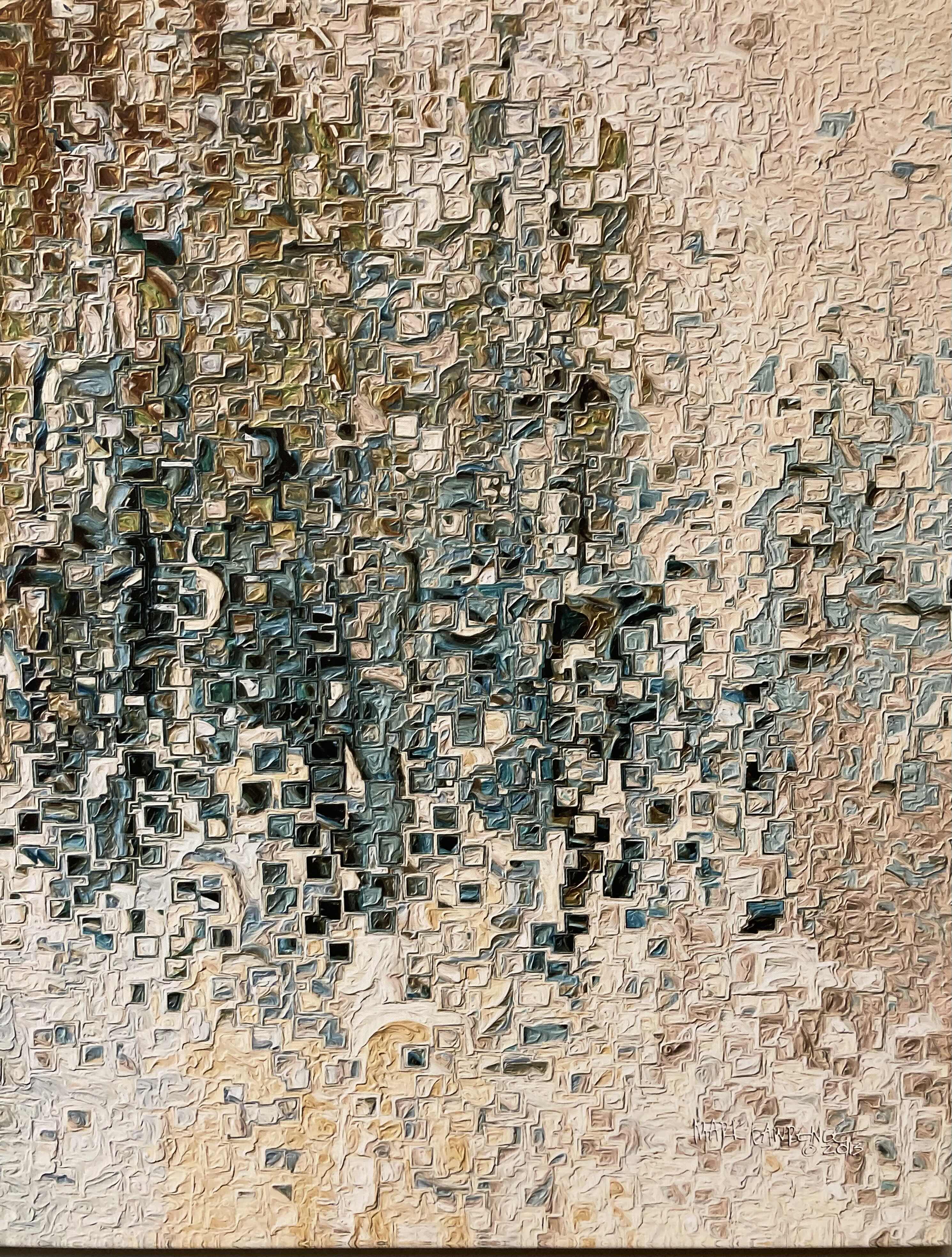 Photo 1 of PIXELATED SHIMMER CANVAS ARTWORK BY MARK LAWERENCE 2013 60” X 36”