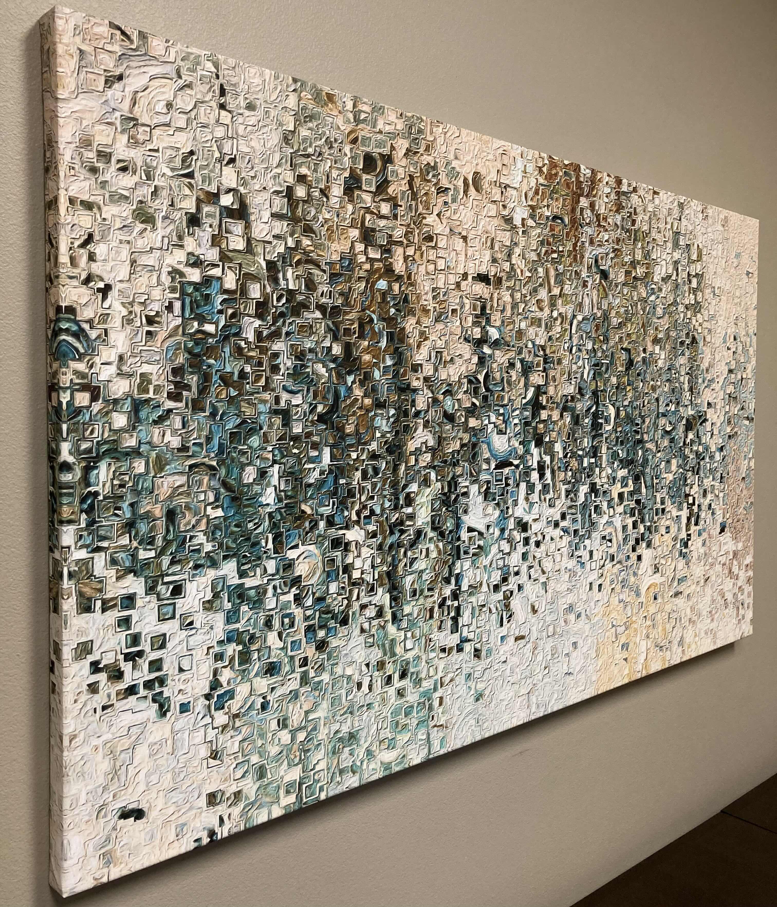 Photo 1 of PIXELATED SHIMMER CANVAS ARTWORK BY MARK LAWERENCE 2013 60” X 36”