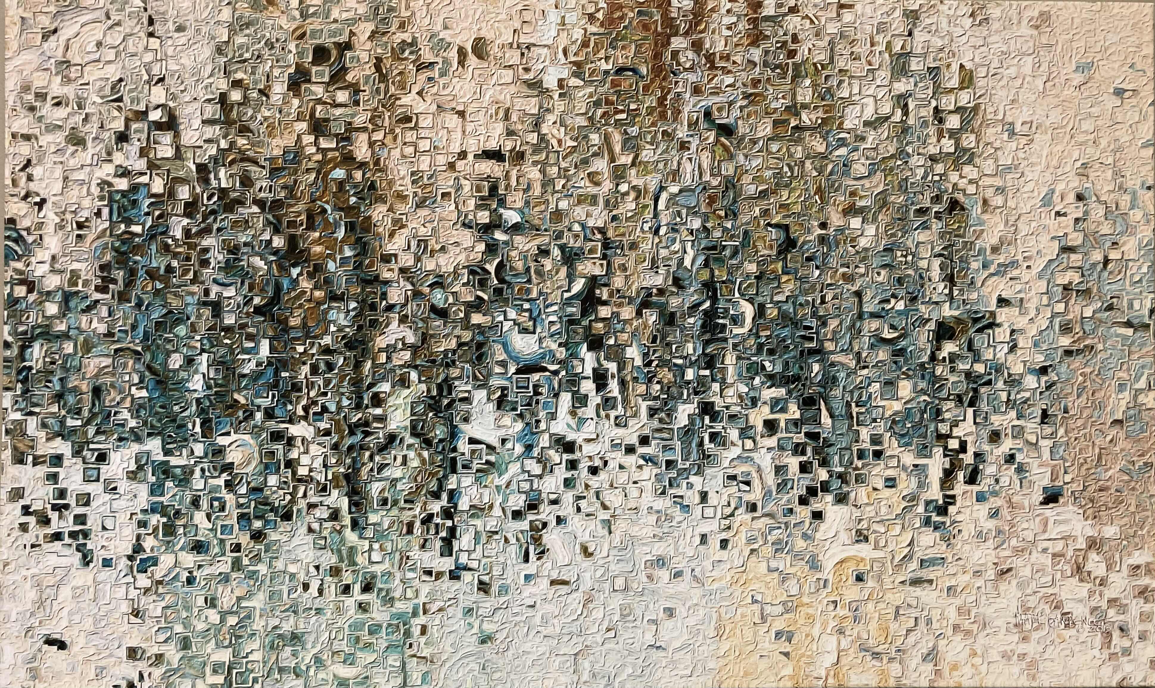 Photo 1 of PIXELATED SHIMMER CANVAS ARTWORK BY MARK LAWERENCE 2013 60” X 36”