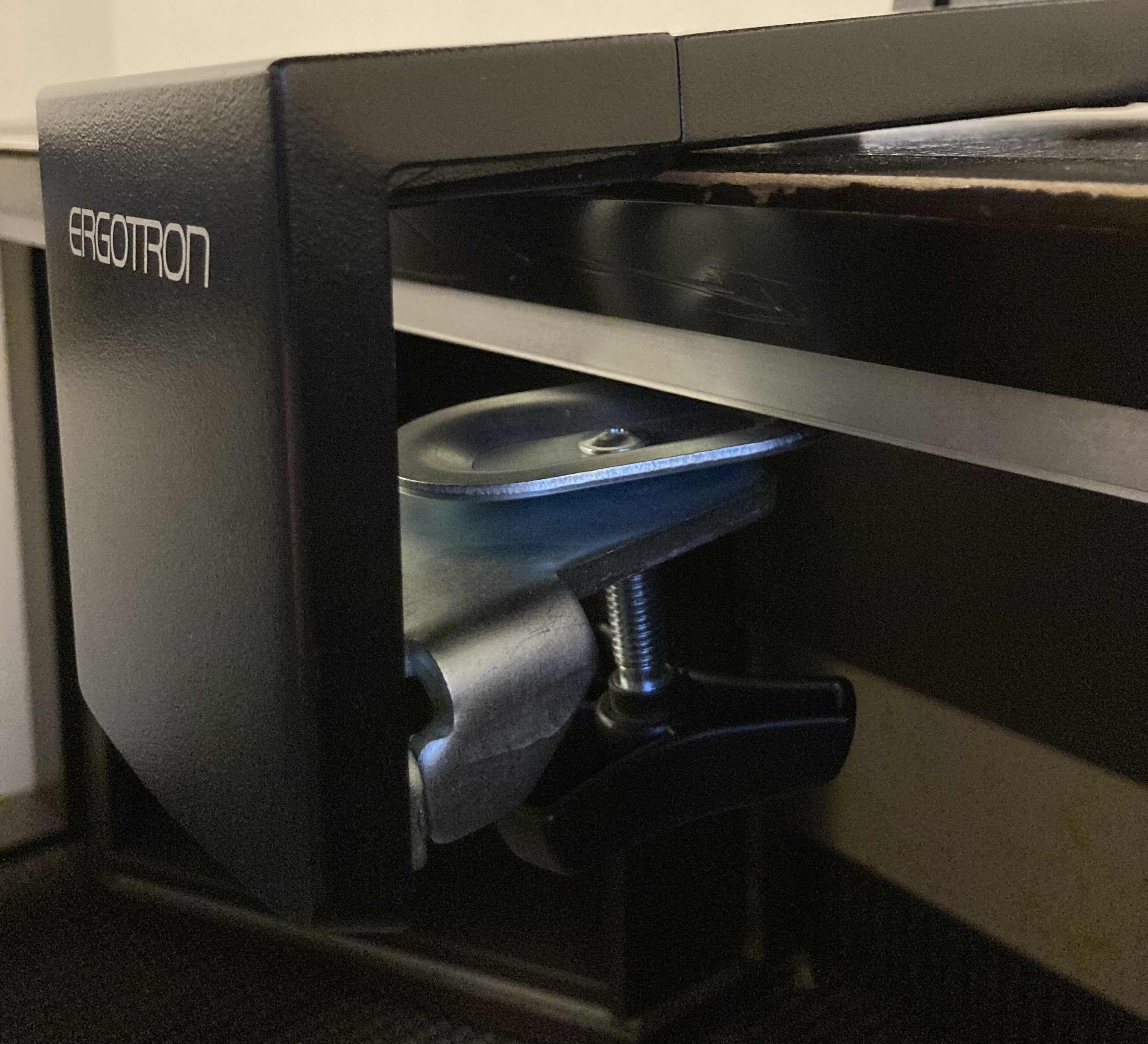 Photo 6 of ERGOTRON WORKFIT COMPUTER DUAL MONITOR DESK MOUNTED STAND 29” X 27” H36”