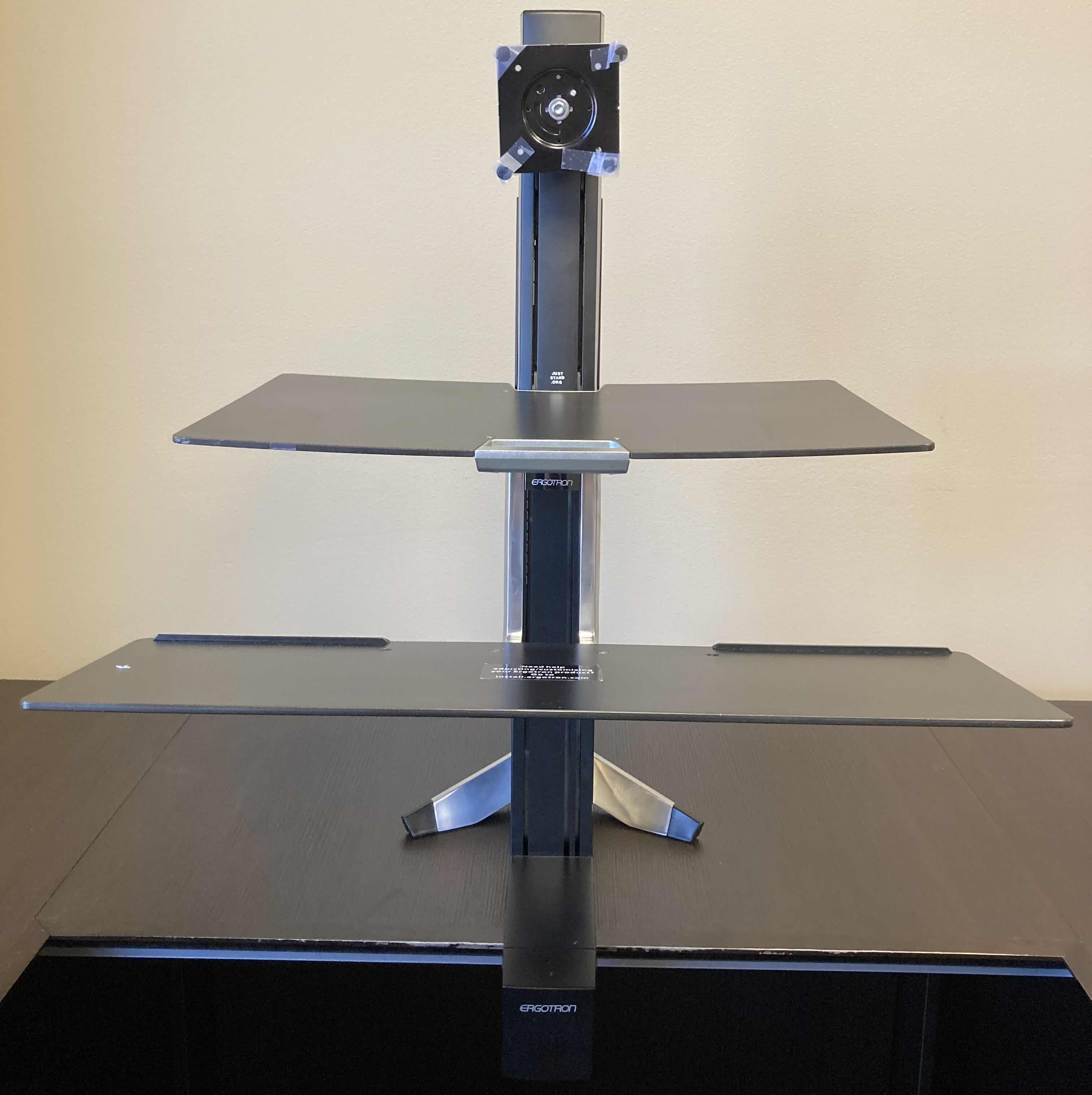 Photo 1 of ERGOTRON WORKFIT COMPUTER SINGLE MONITOR DESK MOUNTED STAND 29” X 27” H36”