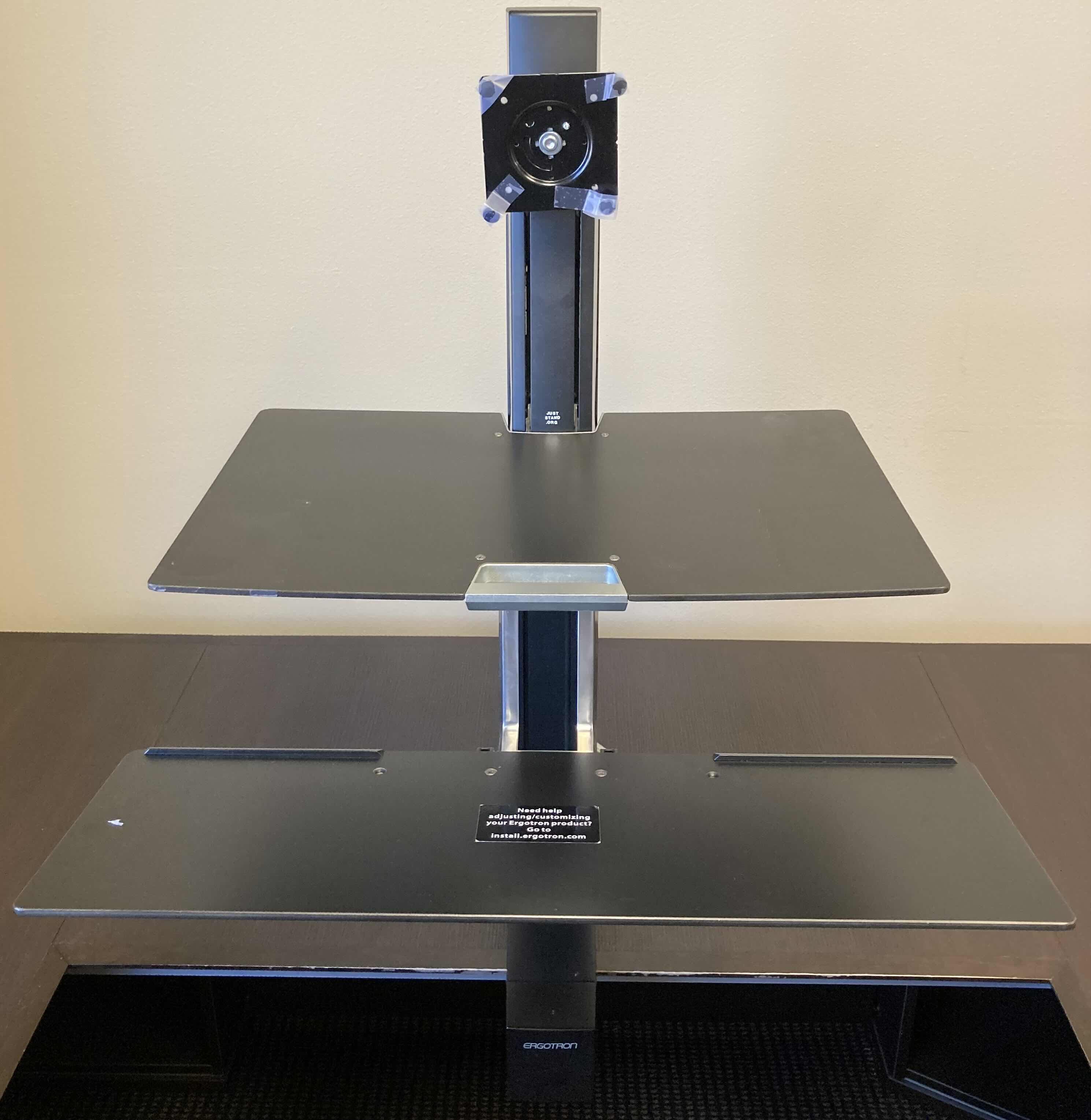 Photo 2 of ERGOTRON WORKFIT COMPUTER SINGLE MONITOR DESK MOUNTED STAND 29” X 27” H36”