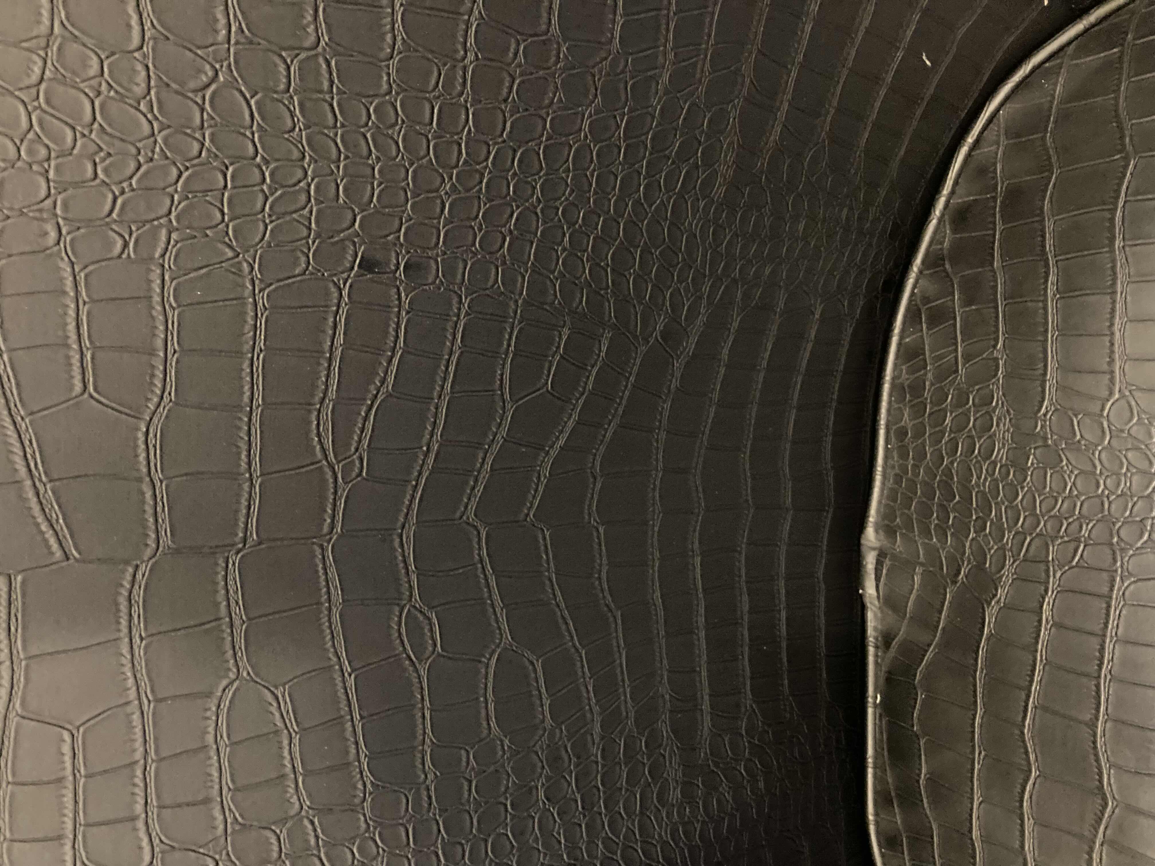 Photo 6 of ANJIAILIDA FURNITURE FACTORY BLACK LEATHER ALLIGATOR FINISH WINGBACK CHAIR 32” X 30” H40”