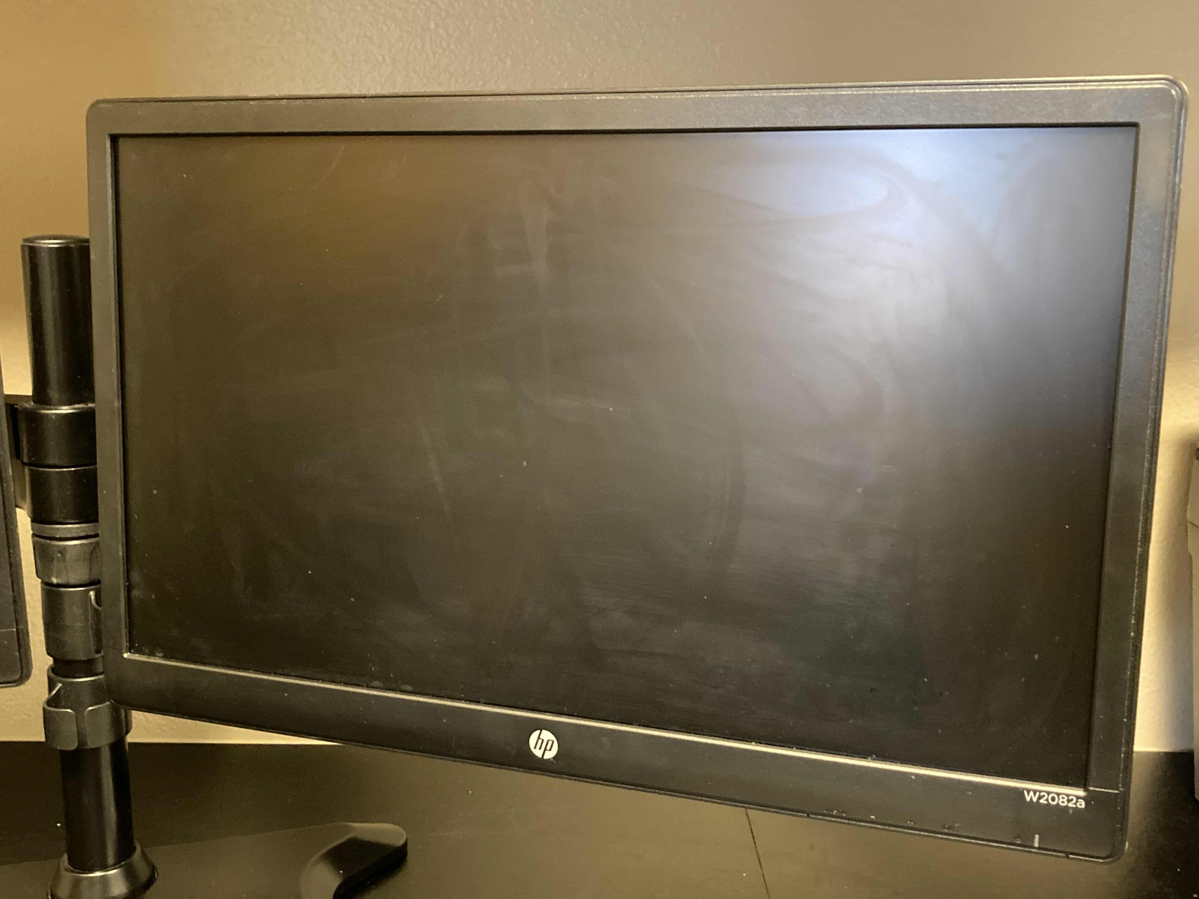 Photo 1 of HP MONITORS W2082a (2) W DOUBLE SIGHT DUAL MONITOR ADJUSTABLE STAND