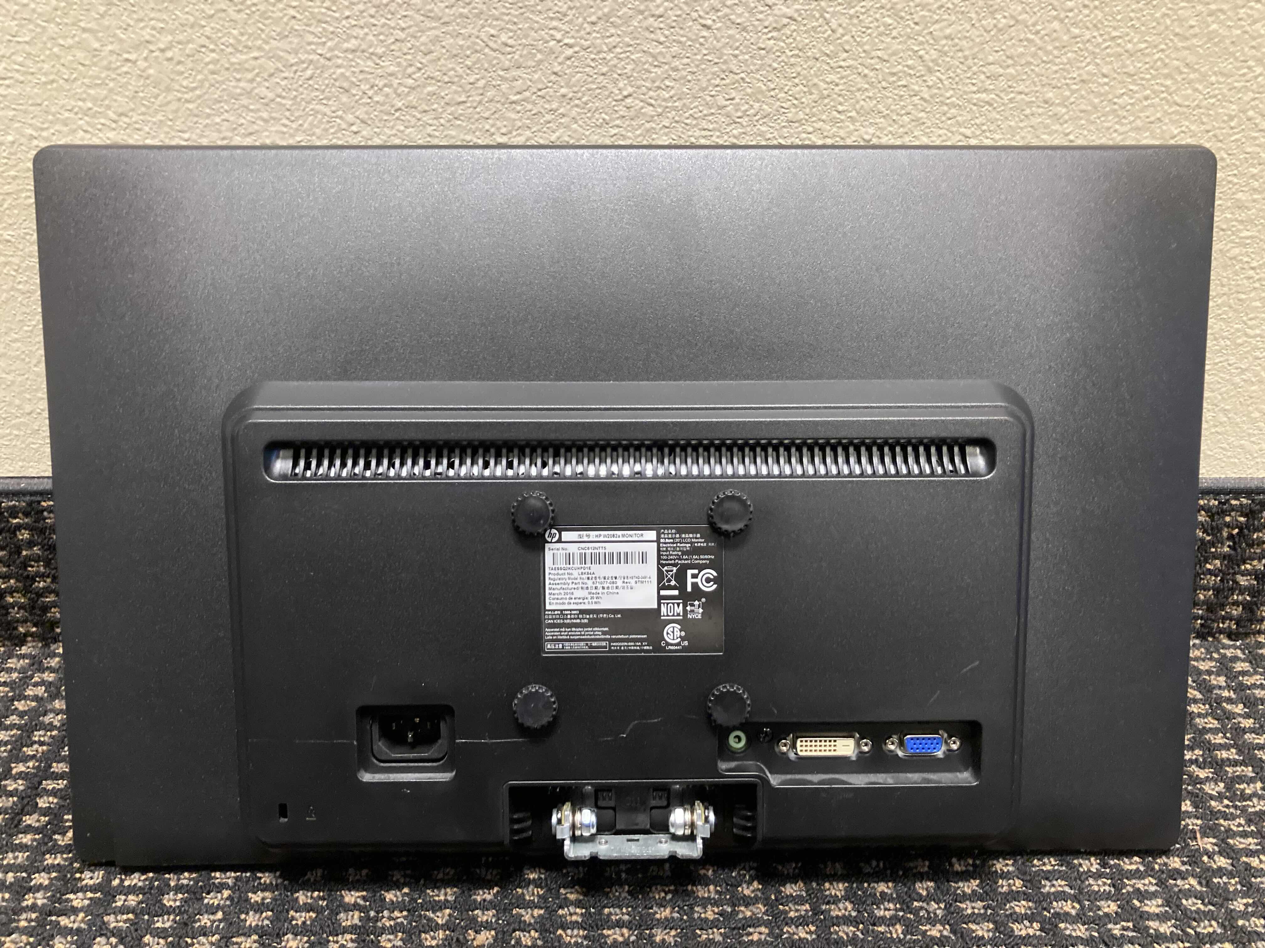 Photo 2 of HP MONITOR MODEL W2082a