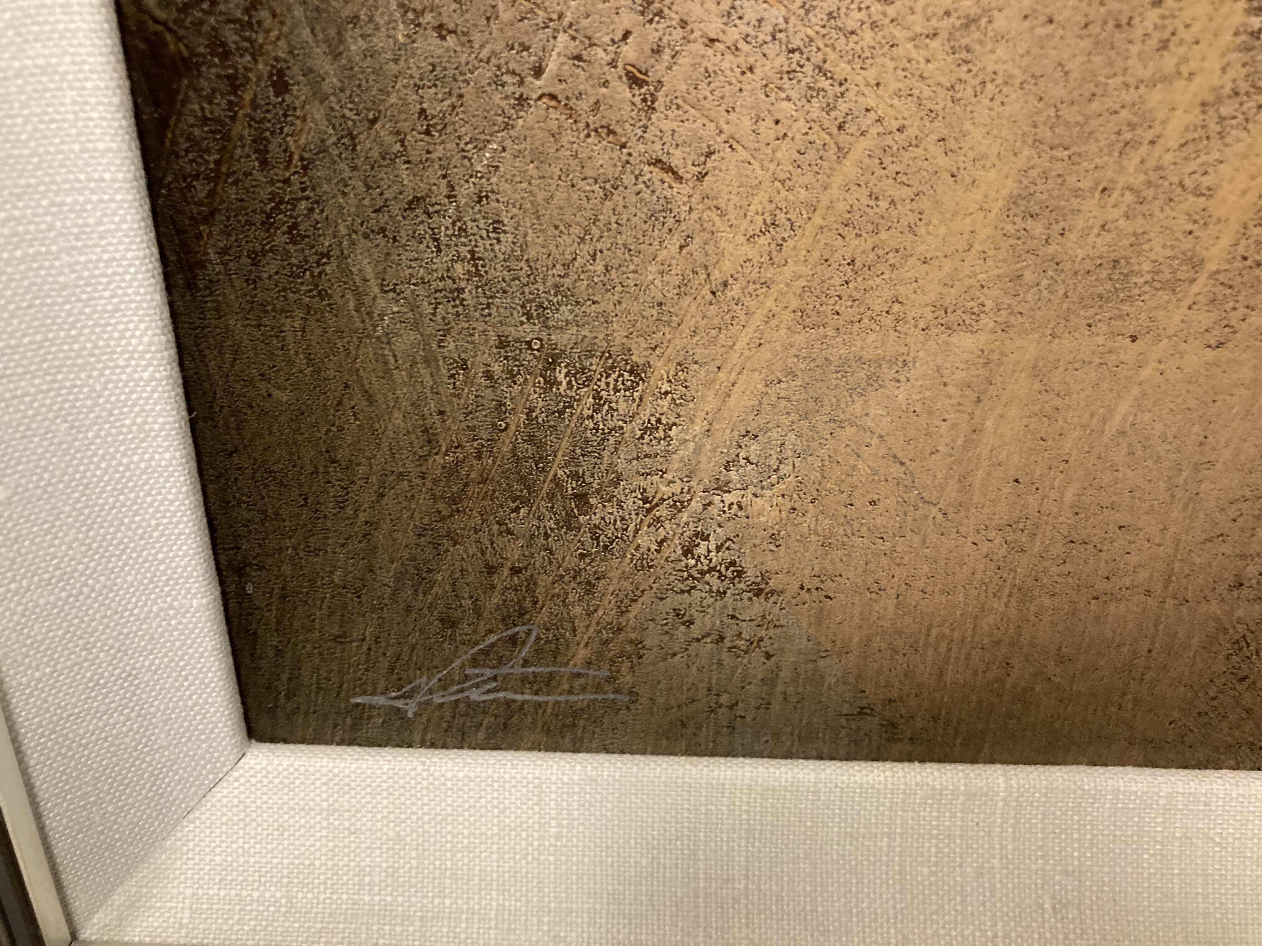 Photo 1 of ABSTRACT ART FRAMED CANVAS ARTWORK SIGNED BY ARTIST
 43” X 23”