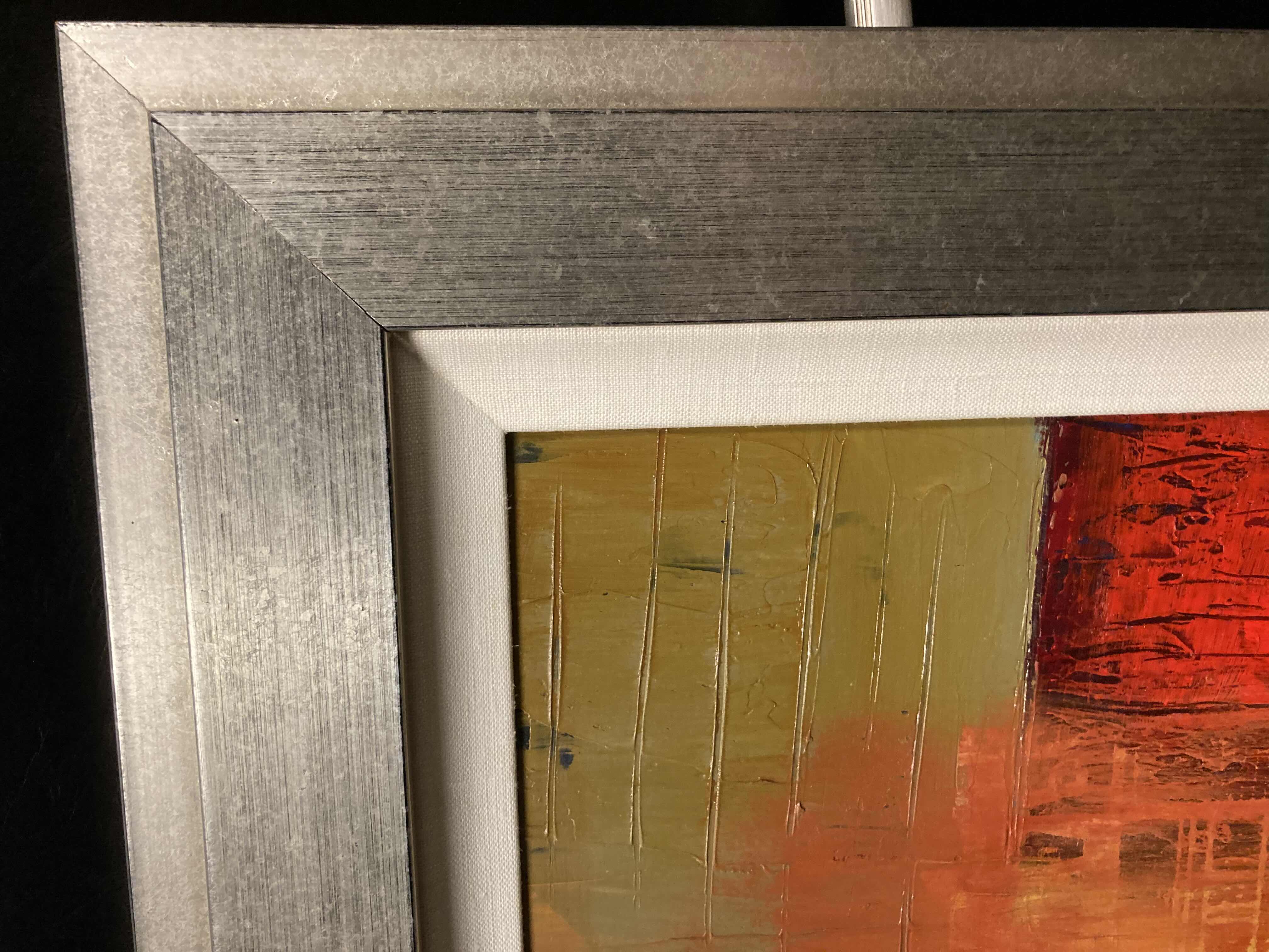 Photo 1 of ABSTRACT ART FRAMED CANVAS ARTWORK SIGNED BY ARTIST 37” X 27”