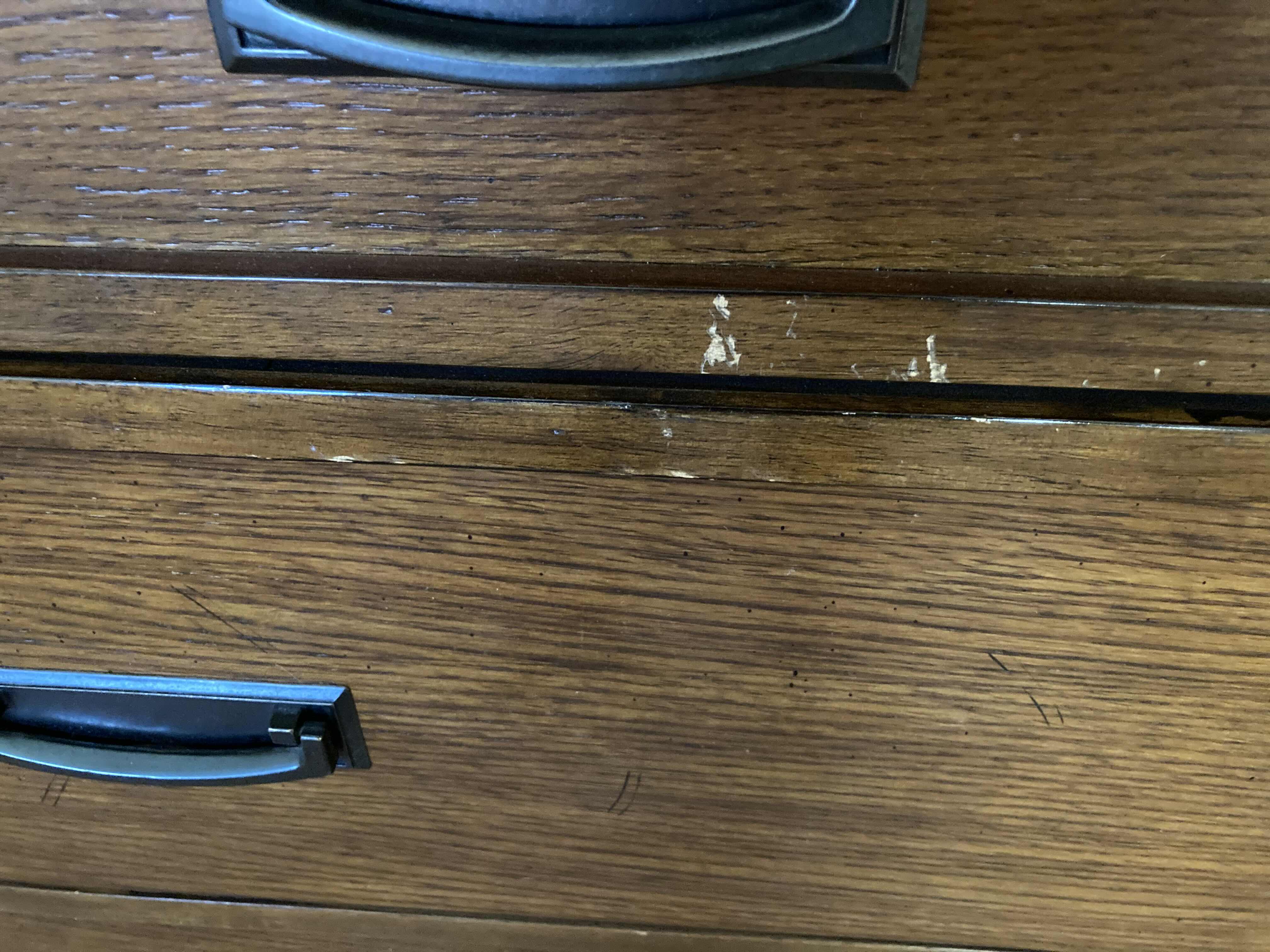 Photo 9 of VINTAGE DARK OAK 9 DRAWER DRESSER 66” X 18” H42”