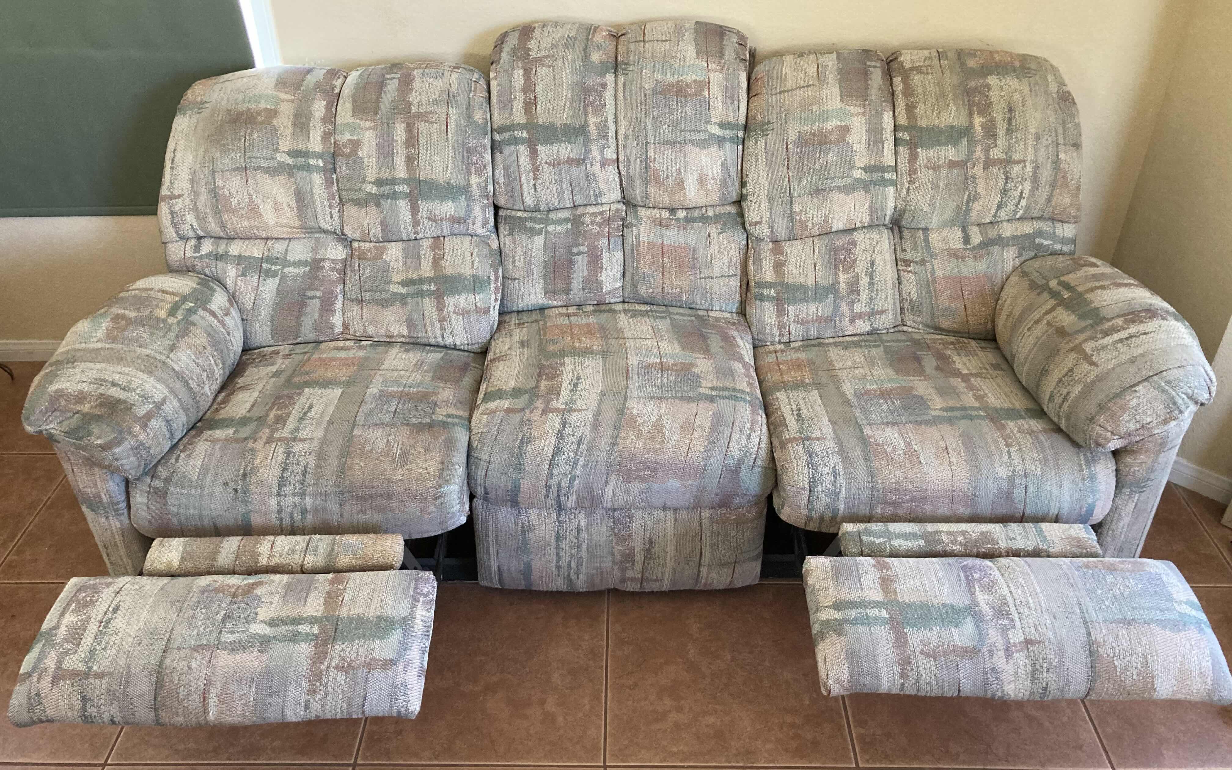 Photo 1 of SOUTHWESTERN STYLE RECLINING SOFA W THROW PILLOWS 84” X 40” H37”