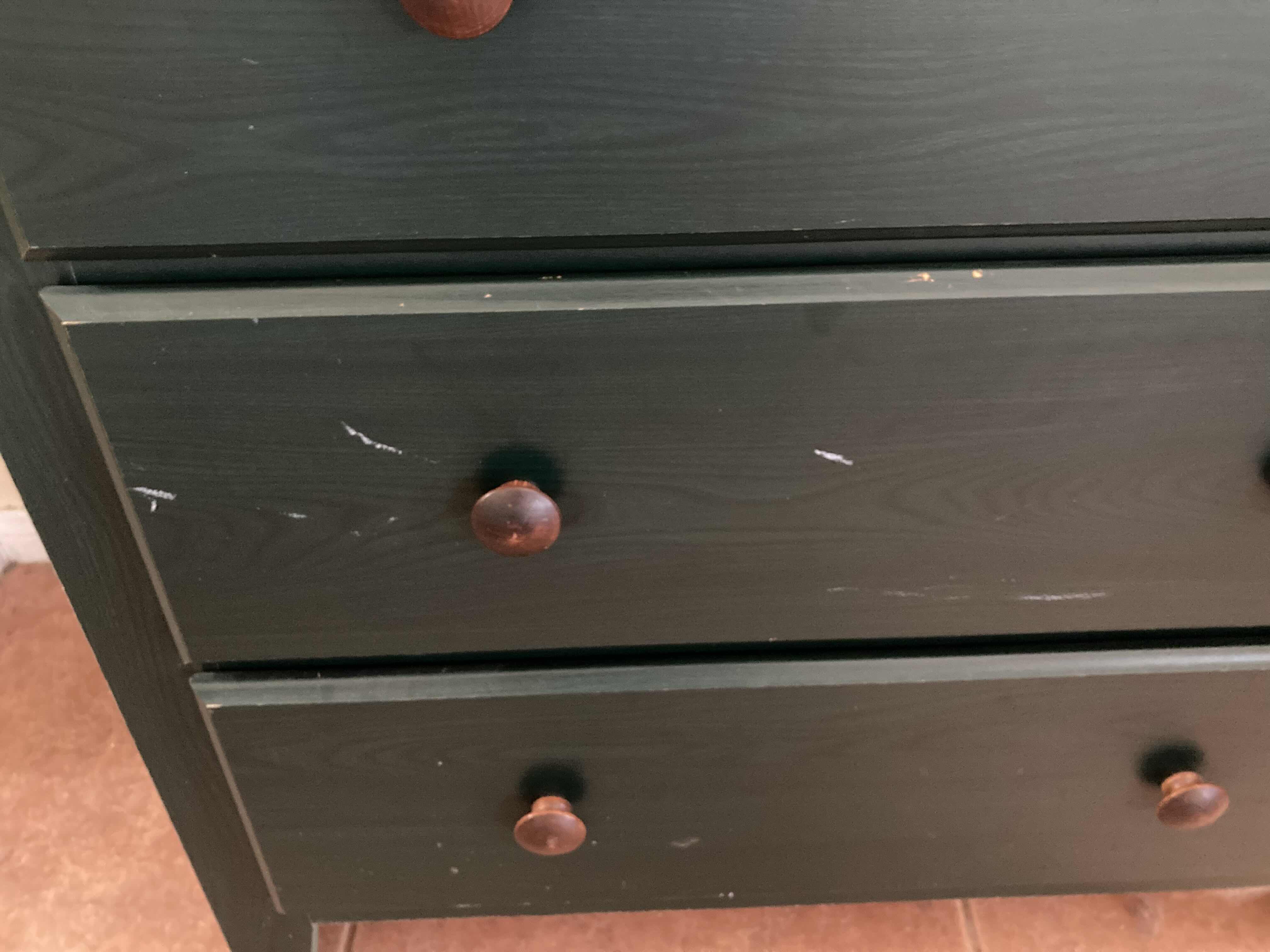 Photo 9 of PERDUE FURNITURE GREEN & WOOD FINISH 5 DRAWER WOOD CHEST DRESSER 32” X 18” H47.25”