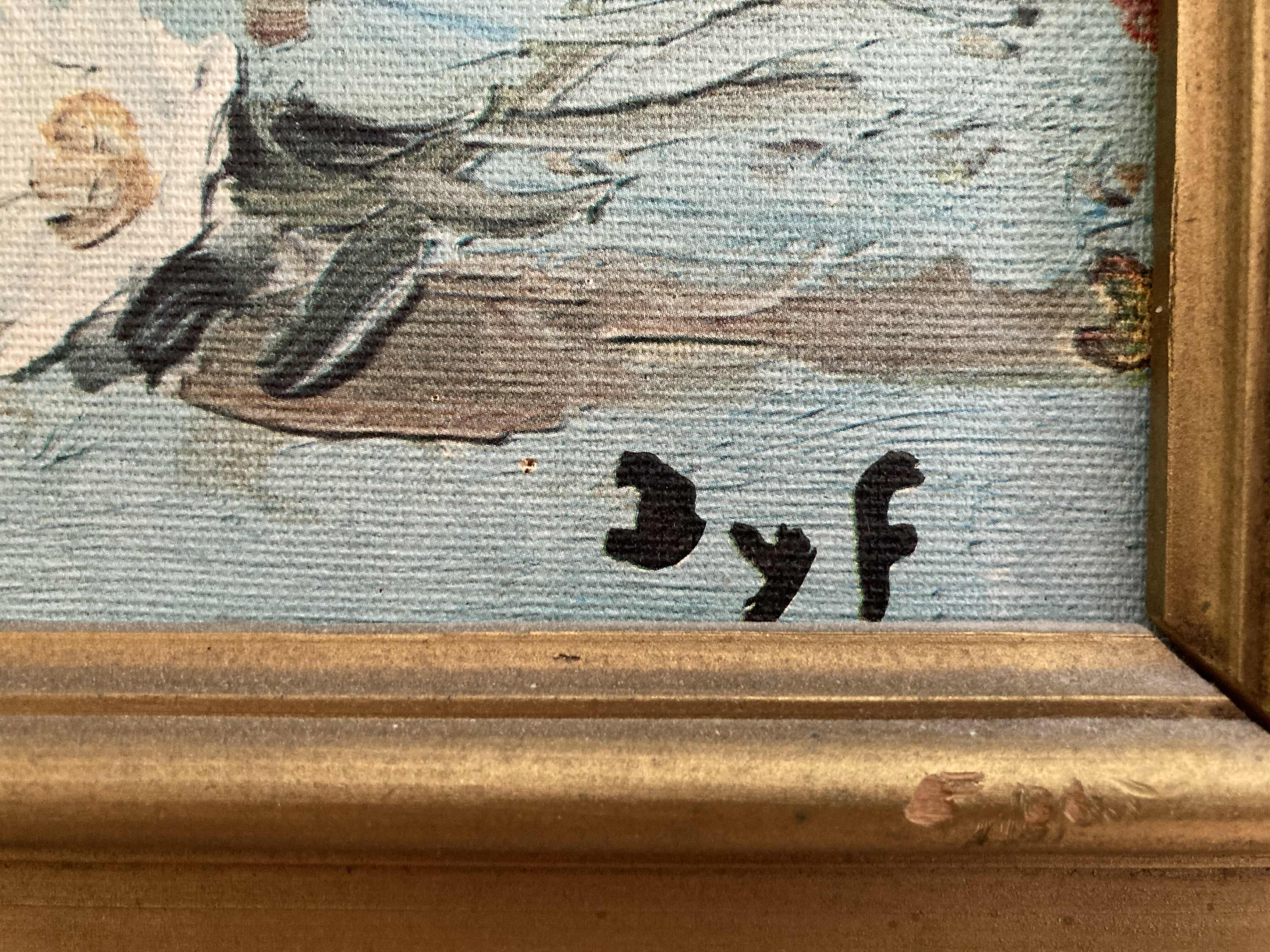 Photo 1 of FLOWERS FRAMED OIL PAINTING ARTWORK SIGNED BY ARTIST 23” X 29”