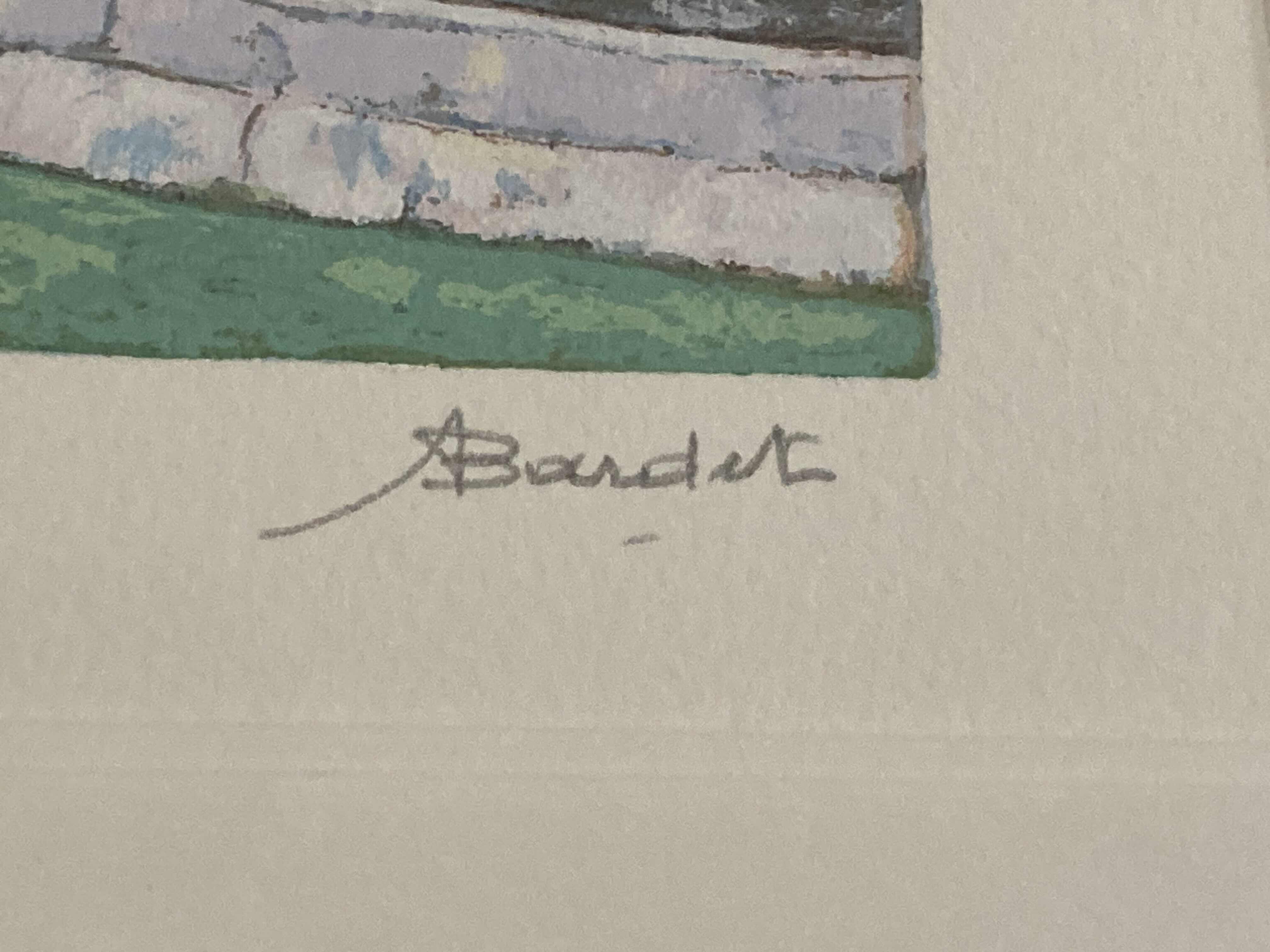 Photo 1 of LE BASSIN SERIGRAPH FRAMED ARTWORK SIGNED BY ANDRE BARDET 228/350 18.5” X 17”
