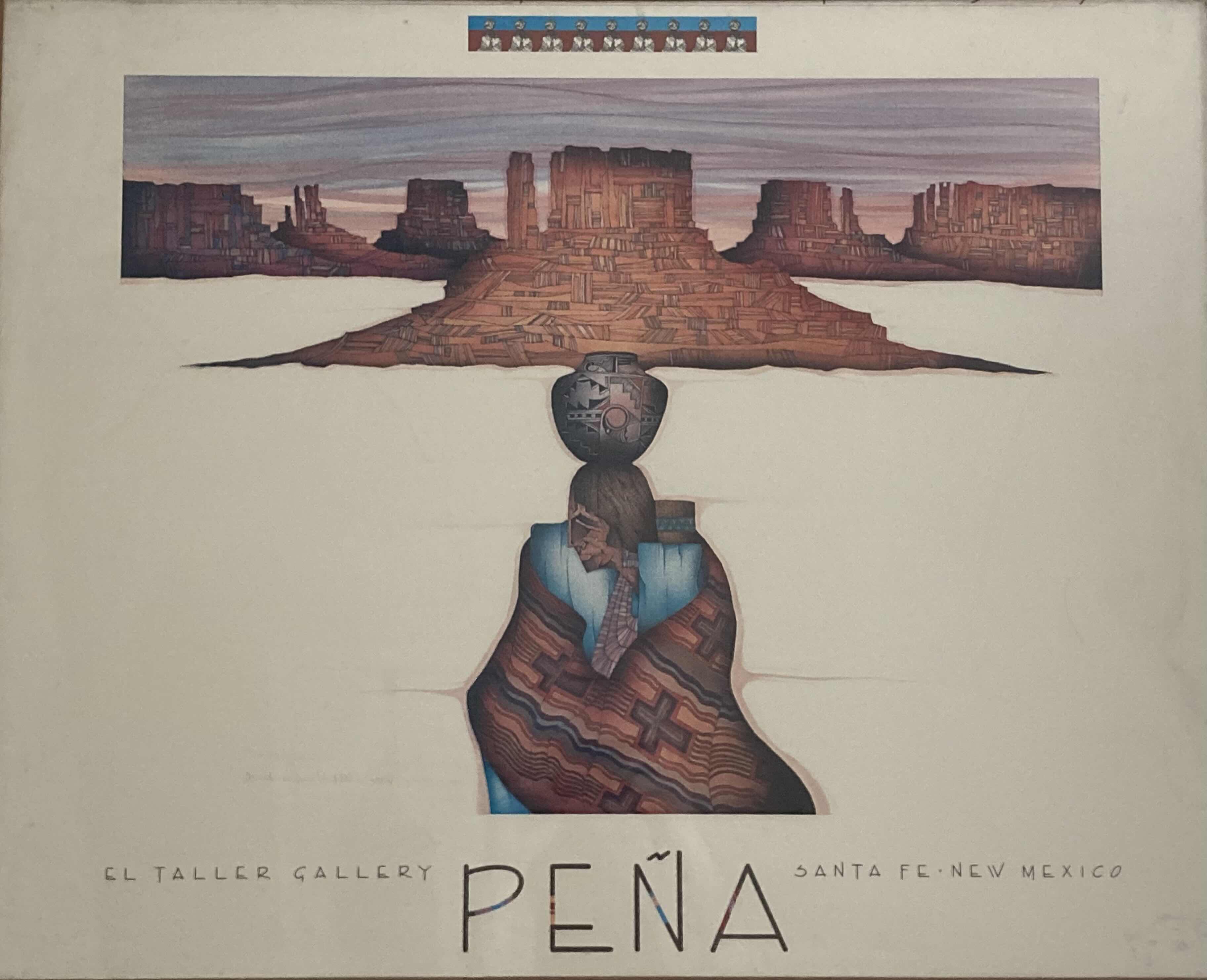 Photo 2 of EL TALLER GALLERY SANTA FE NEW MEXICO BY PENA FRAMED REPRINT ARTWORK 31” X 25”