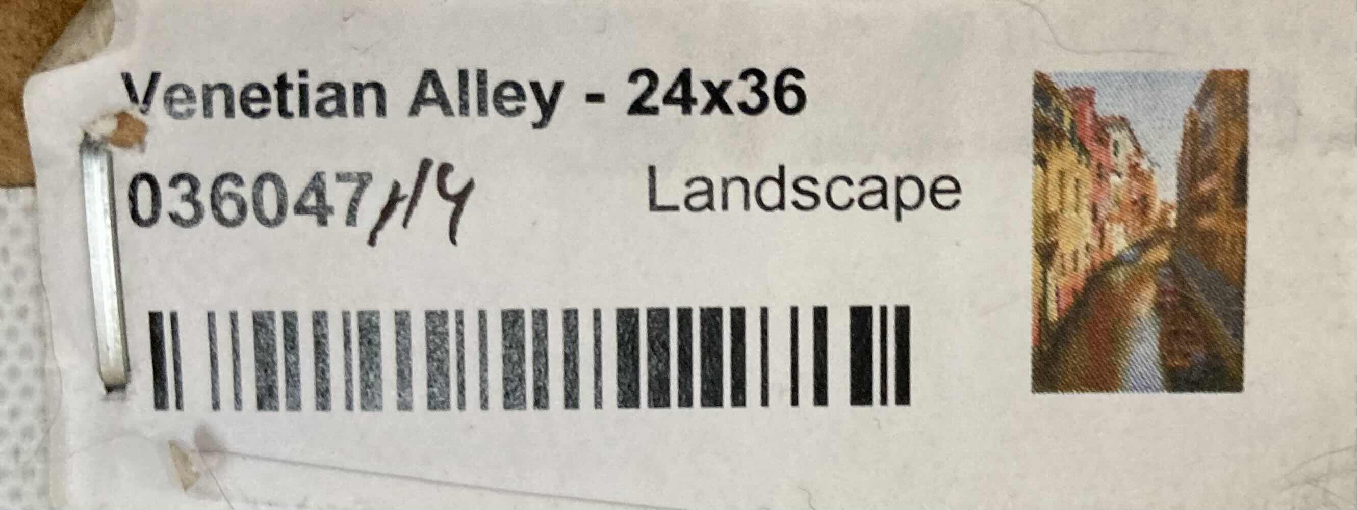 Photo 1 of VENETIAN ALLEY OIL PAINTING CANVAS ARTWORK 24” X 36”