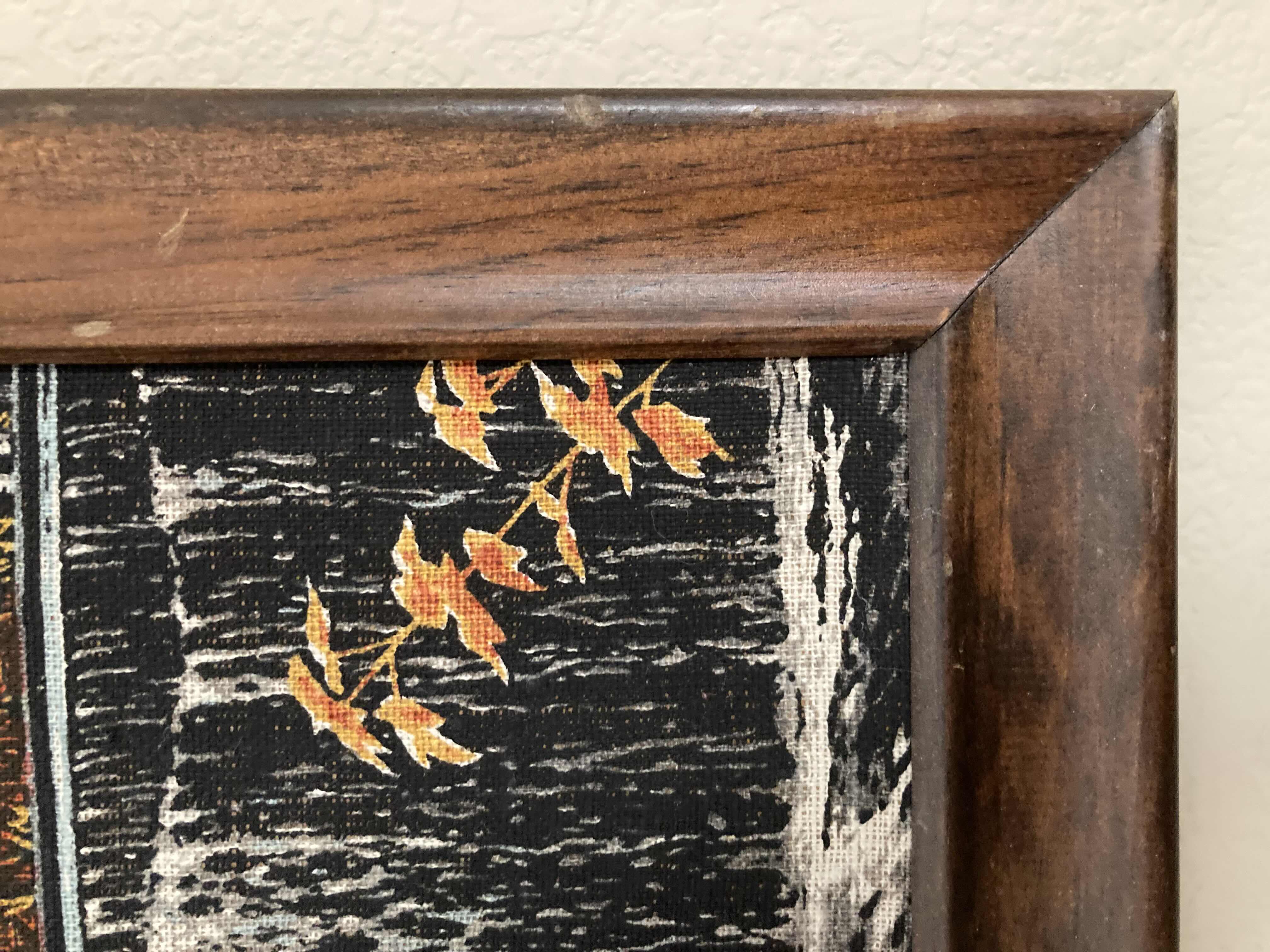 Photo 4 of RIVER IN AUTUMN FRAMED STITCH ARTWORK BY R. BATCHELDER 16.25” X 16.25”