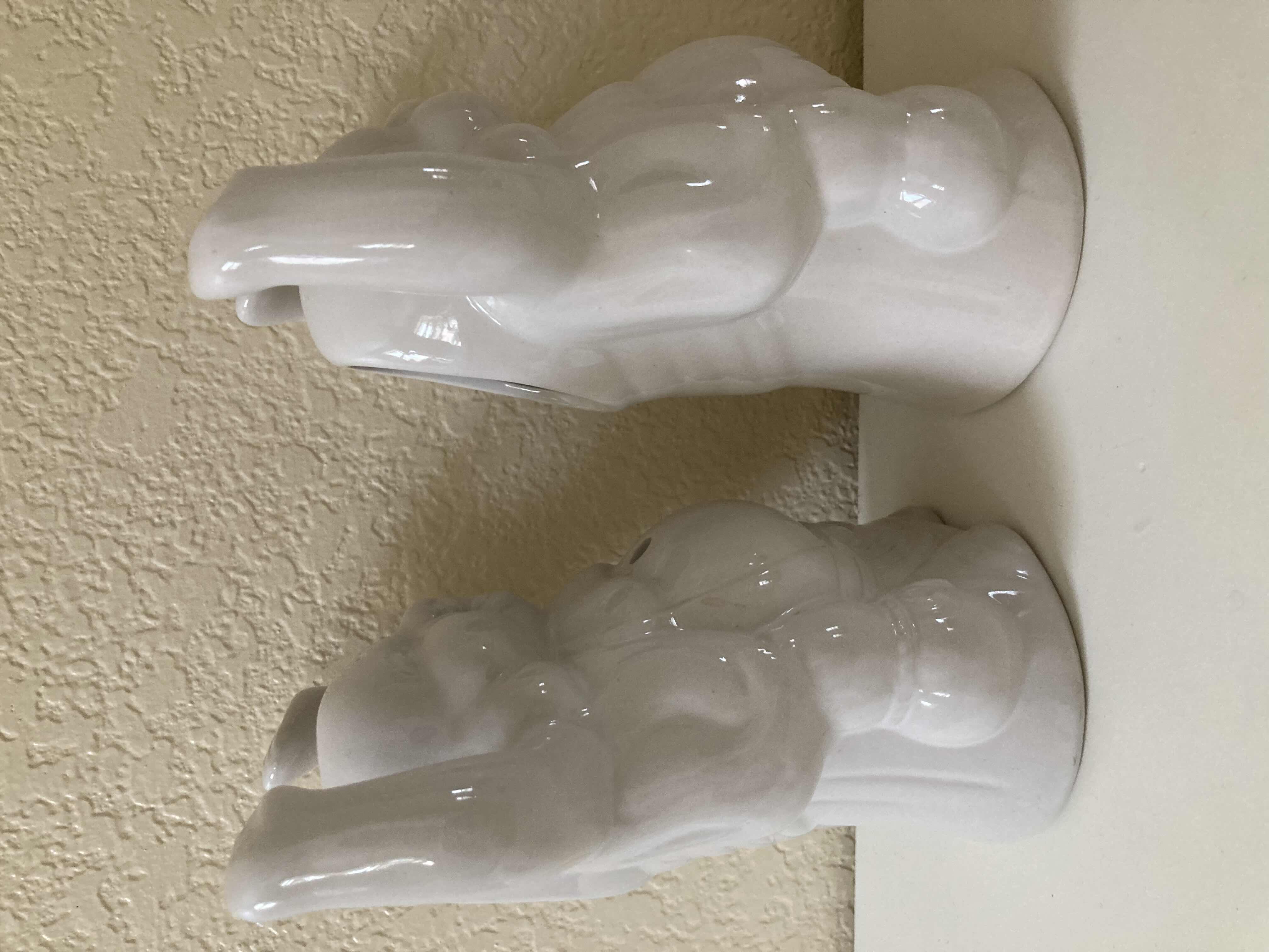 Photo 1 of BUDDA CERAMIC TEA LIGHT CANDLE HOLDERS (2) 5” X 3” H7”