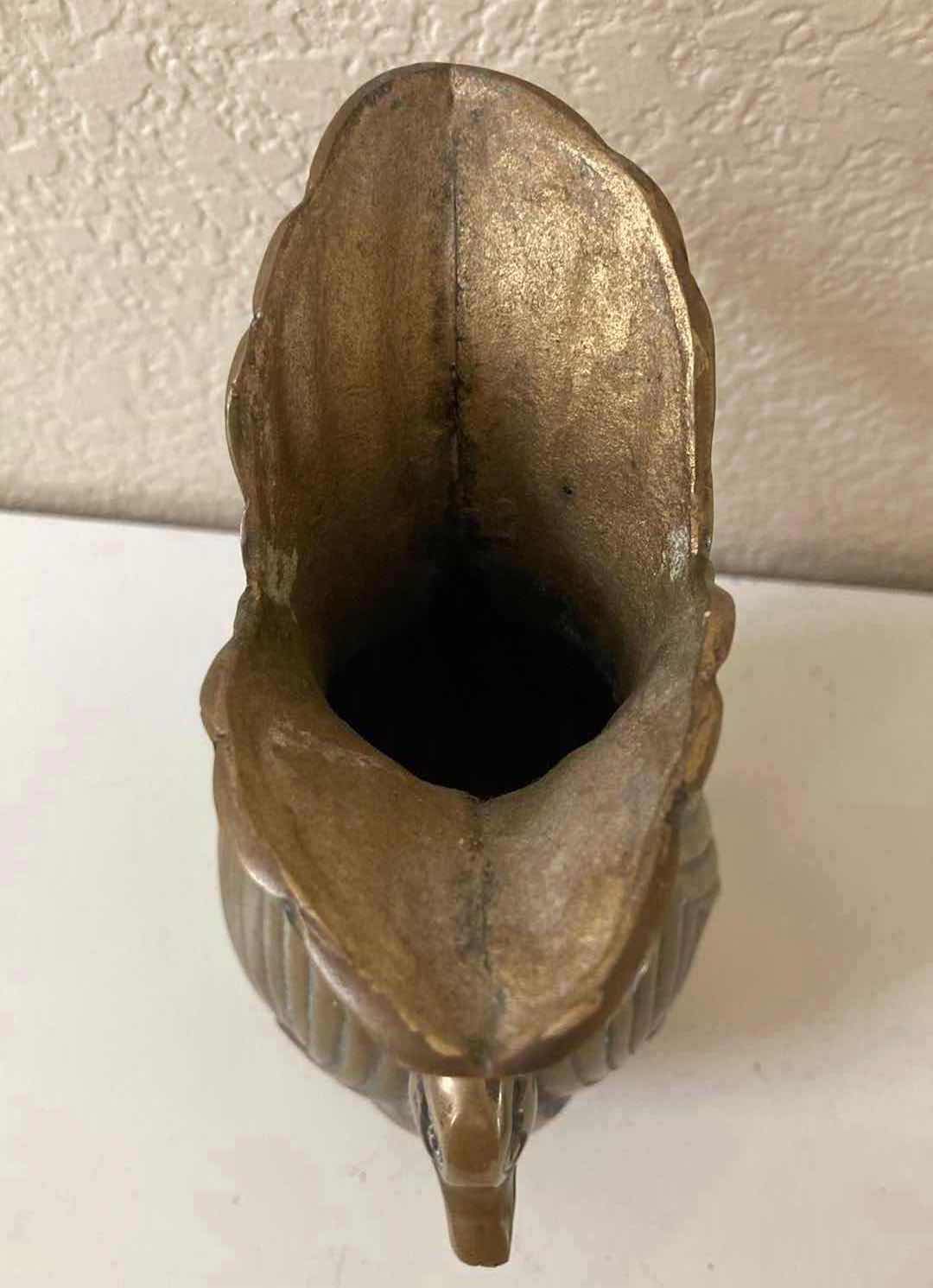 Photo 1 of BRASS DUCK THEMED VASE 6” X 7.75”