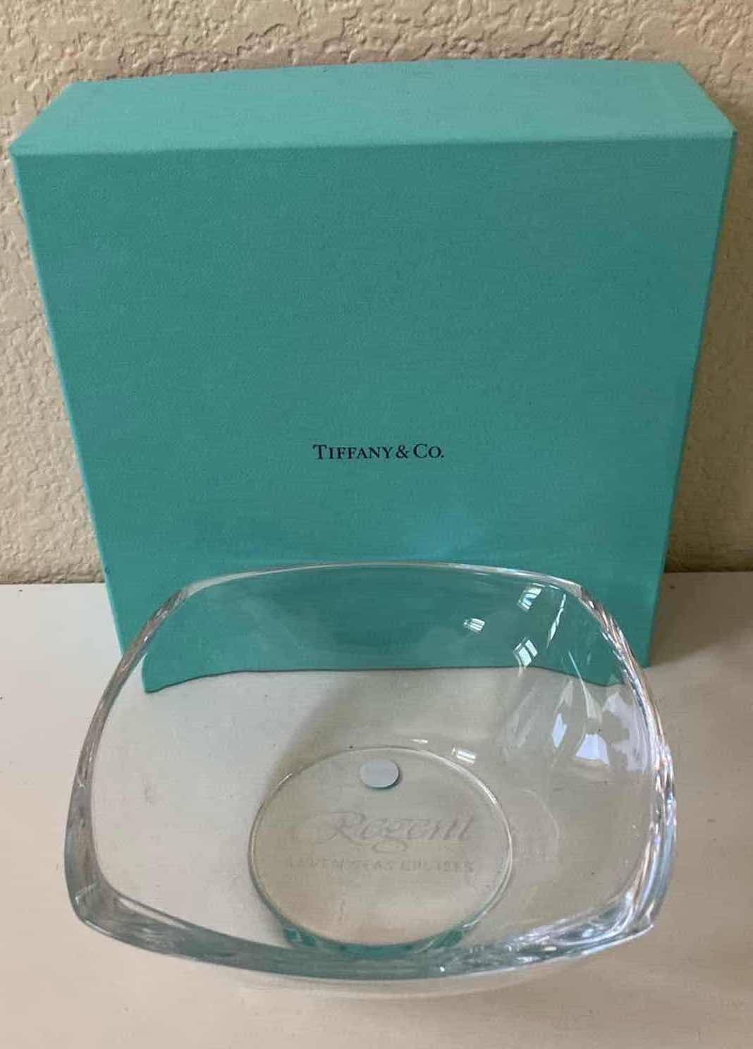 Photo 1 of TIFFANY & CO REGENT SEVEN SEAS CRUISES CRYSTAL BOWL W BOX 6.5” X 2.25”
