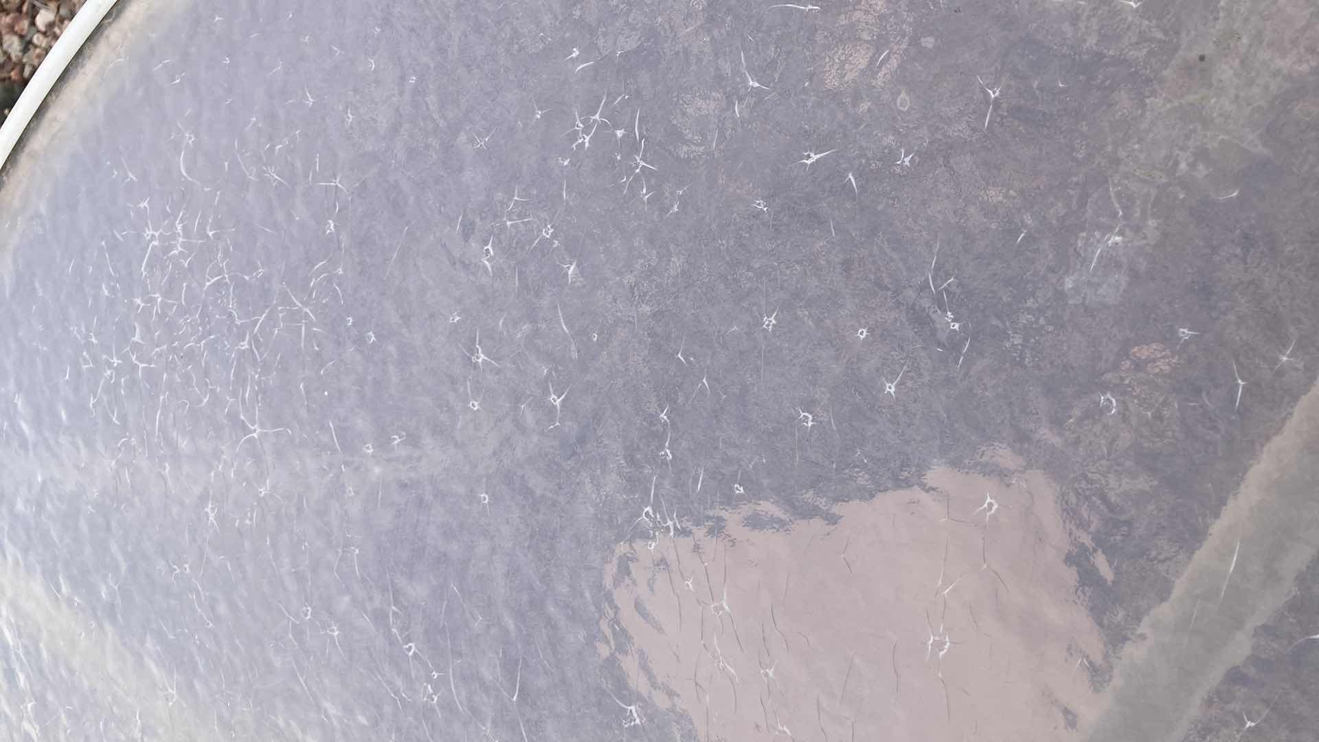 Photo 1 of ROUND ACRYLIC TOP PATIO TABLE  48” X 27”