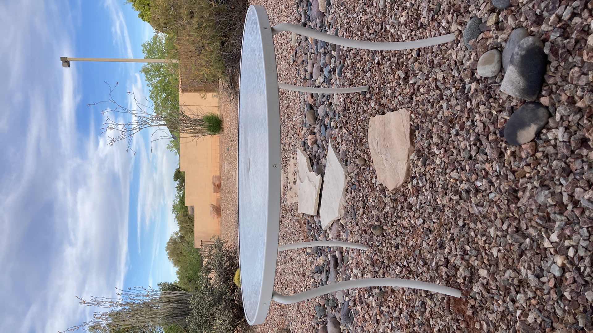 Photo 1 of ROUND ACRYLIC TOP PATIO TABLE  48” X 27”