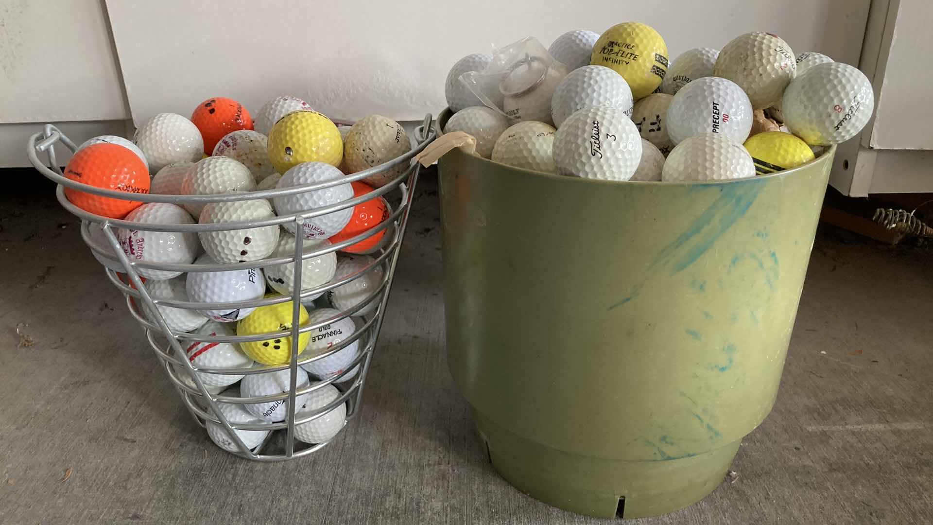 Photo 1 of GOLF BALLS- VARIOUS BRANDS CONTAINERS DIMENSIONS 8.5” X 9”