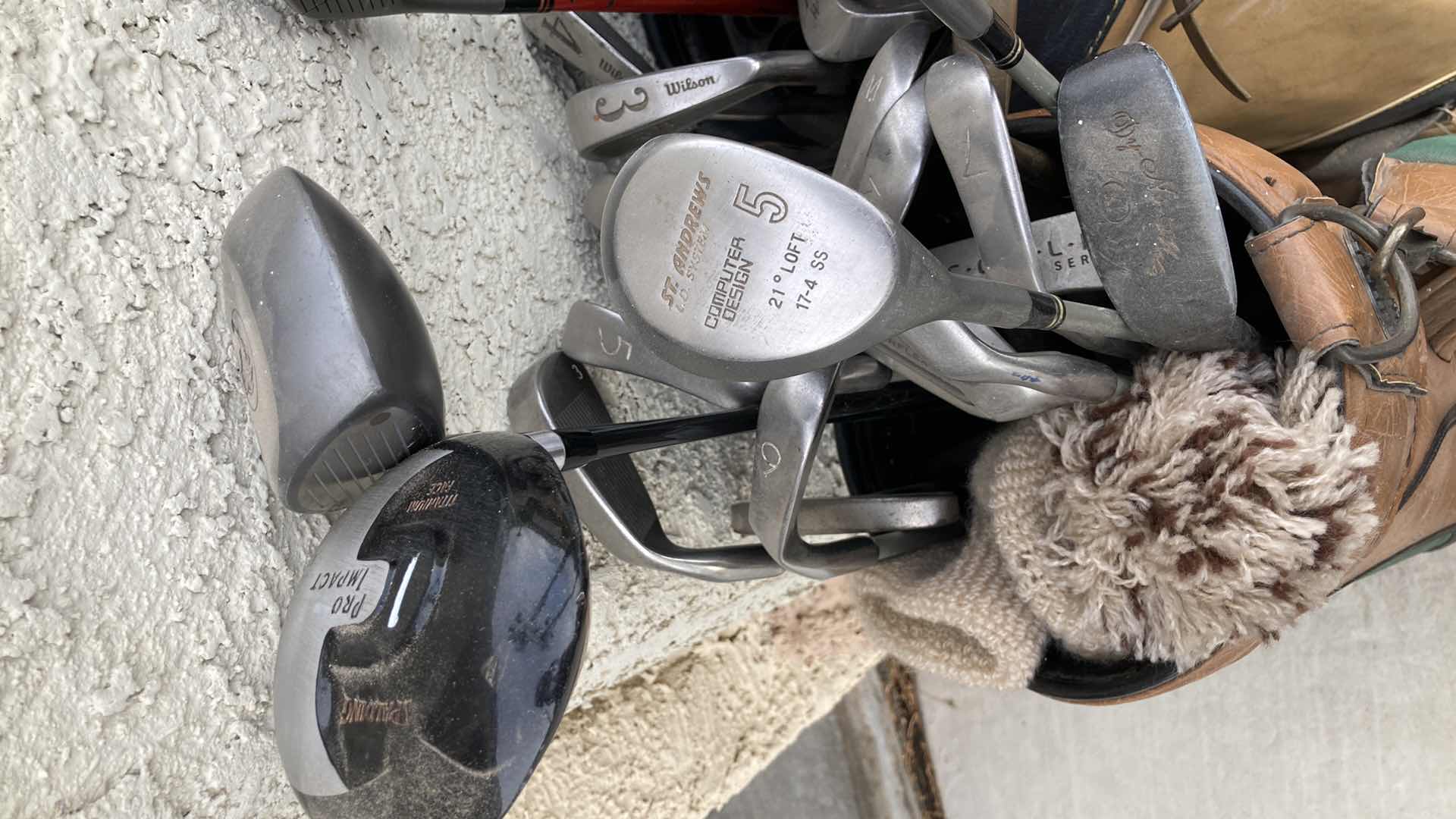 Photo 1 of GOLF BAGS W CLUBS- VARIOUS BRANDS