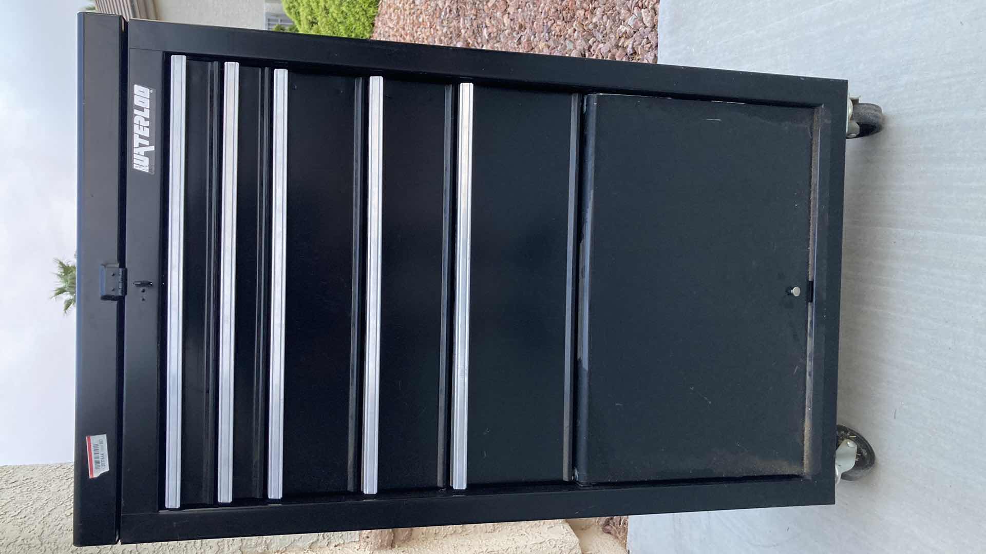 Photo 1 of WATERLOO ROLLING METAL TOOLBOX W CONTENTS INCLUDED 22” X 12” H40”