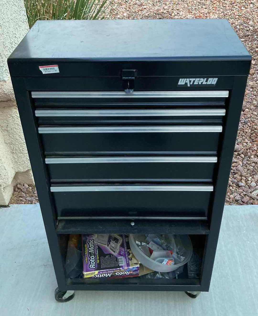 Photo 1 of WATERLOO ROLLING METAL TOOLBOX W CONTENTS INCLUDED 22” X 12” H40”