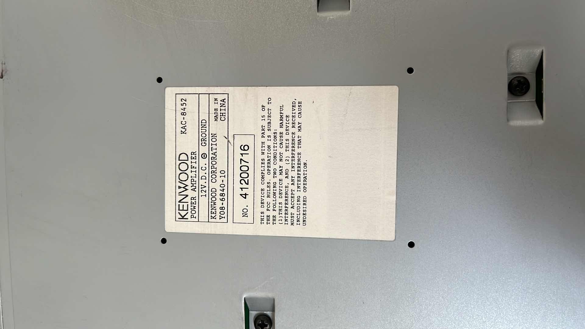 Photo 1 of KENWOOD BASS BOOST CONTROL SYSTEM 4/3/2 CHANNEL POWER AMPLIFIER KAC-8452