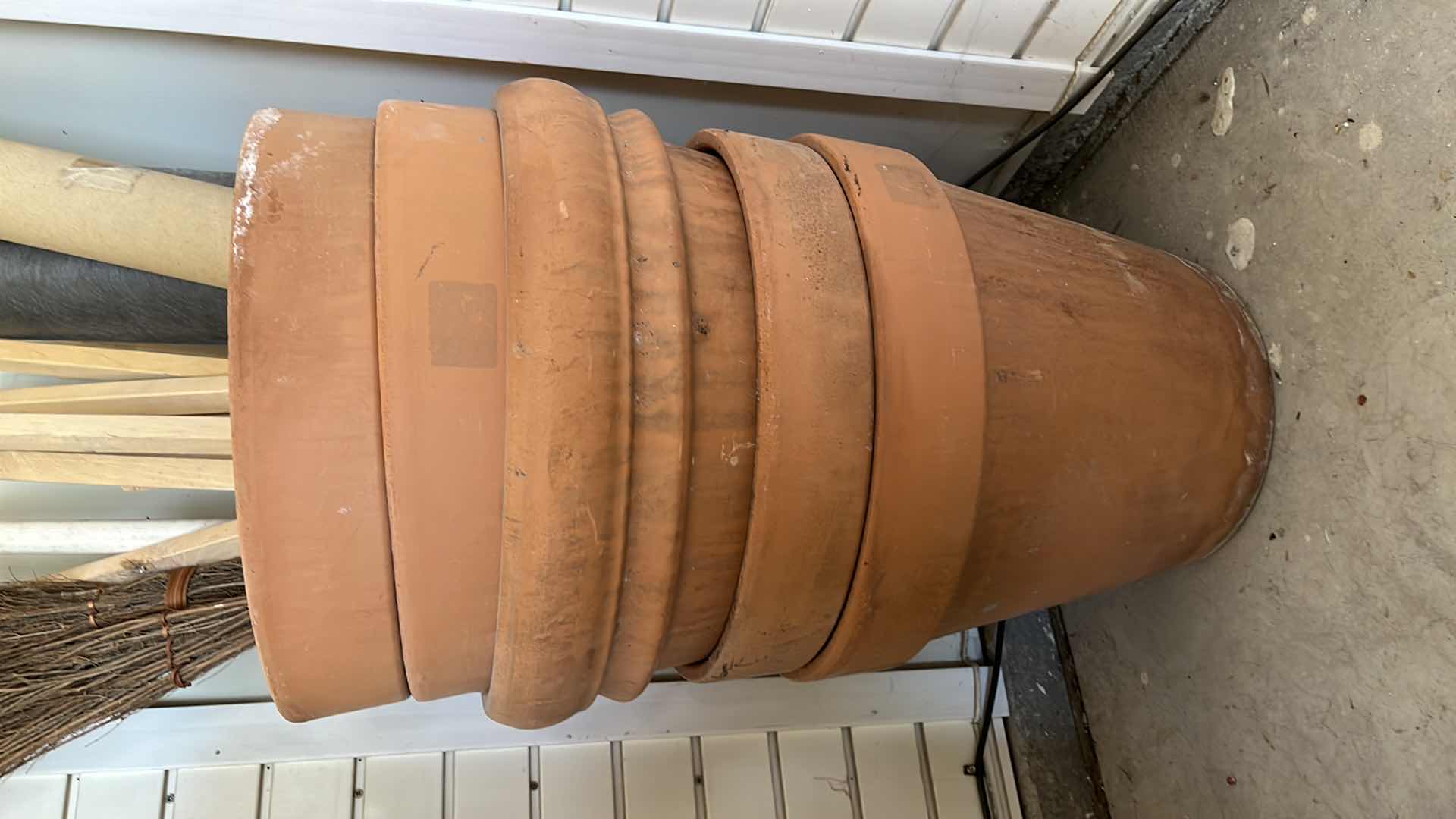 Photo 1 of PLANTER POTS (5) 18” X 14” W CONTENTS INCLUDED