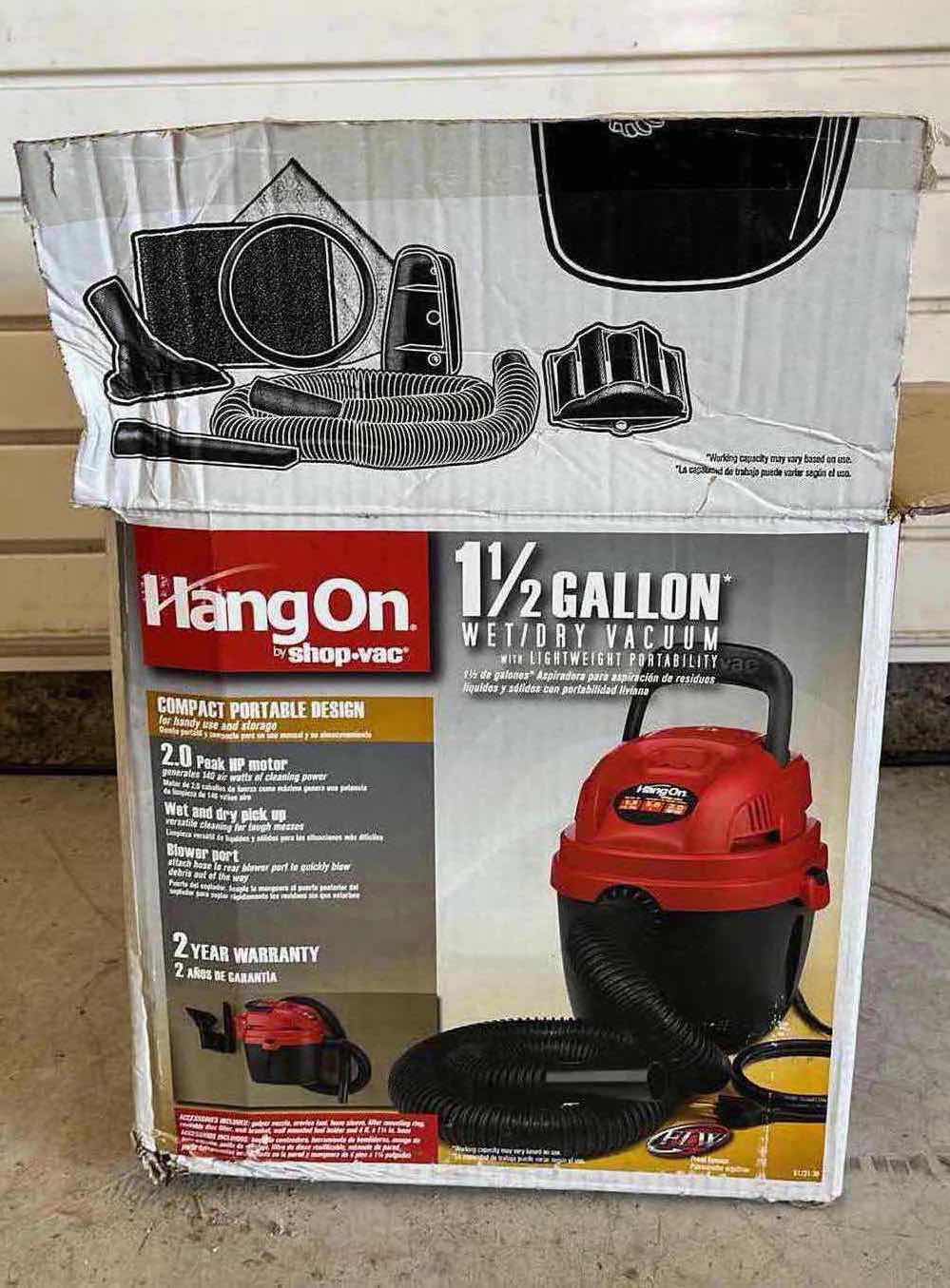 Photo 1 of SHOP VAC HANG ON MINI WET/DRY VAC 1.5GAL