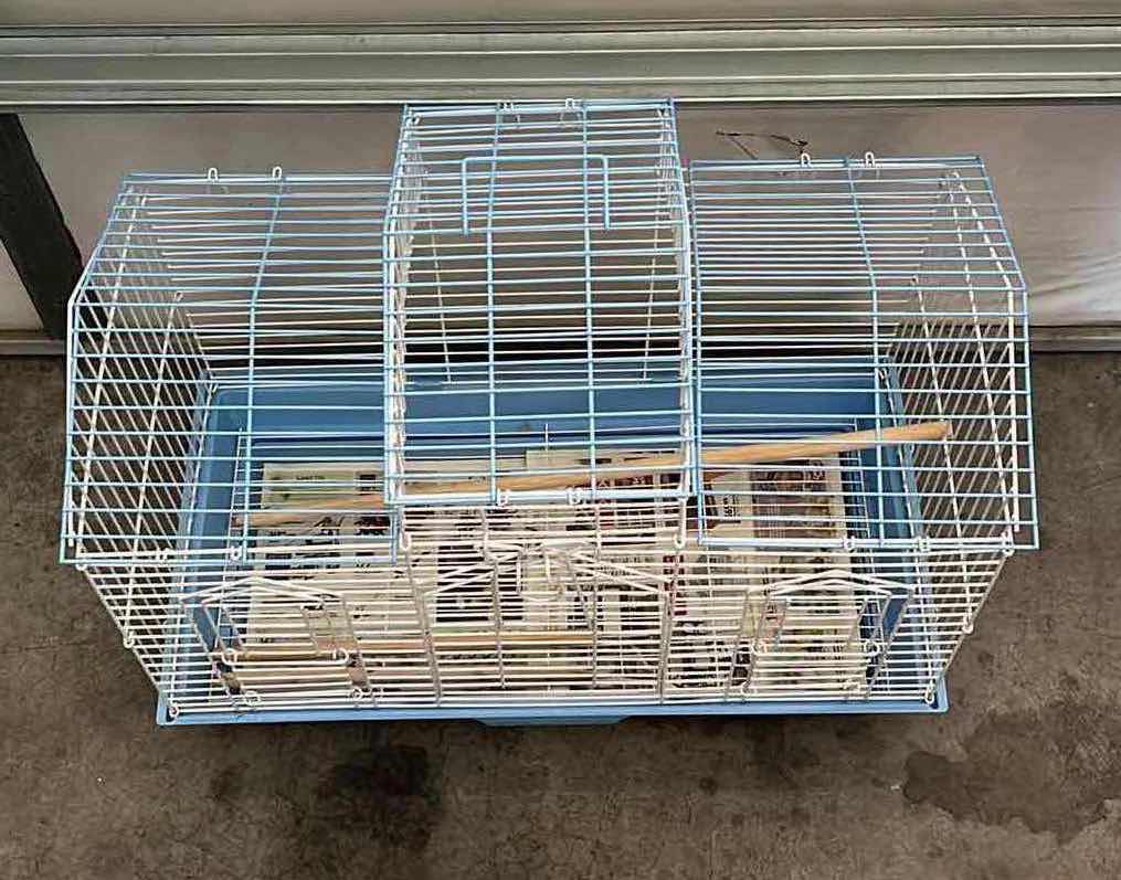 Photo 1 of BLUE & WHITE METAL BIRD CAGE 26” X 13” H22”